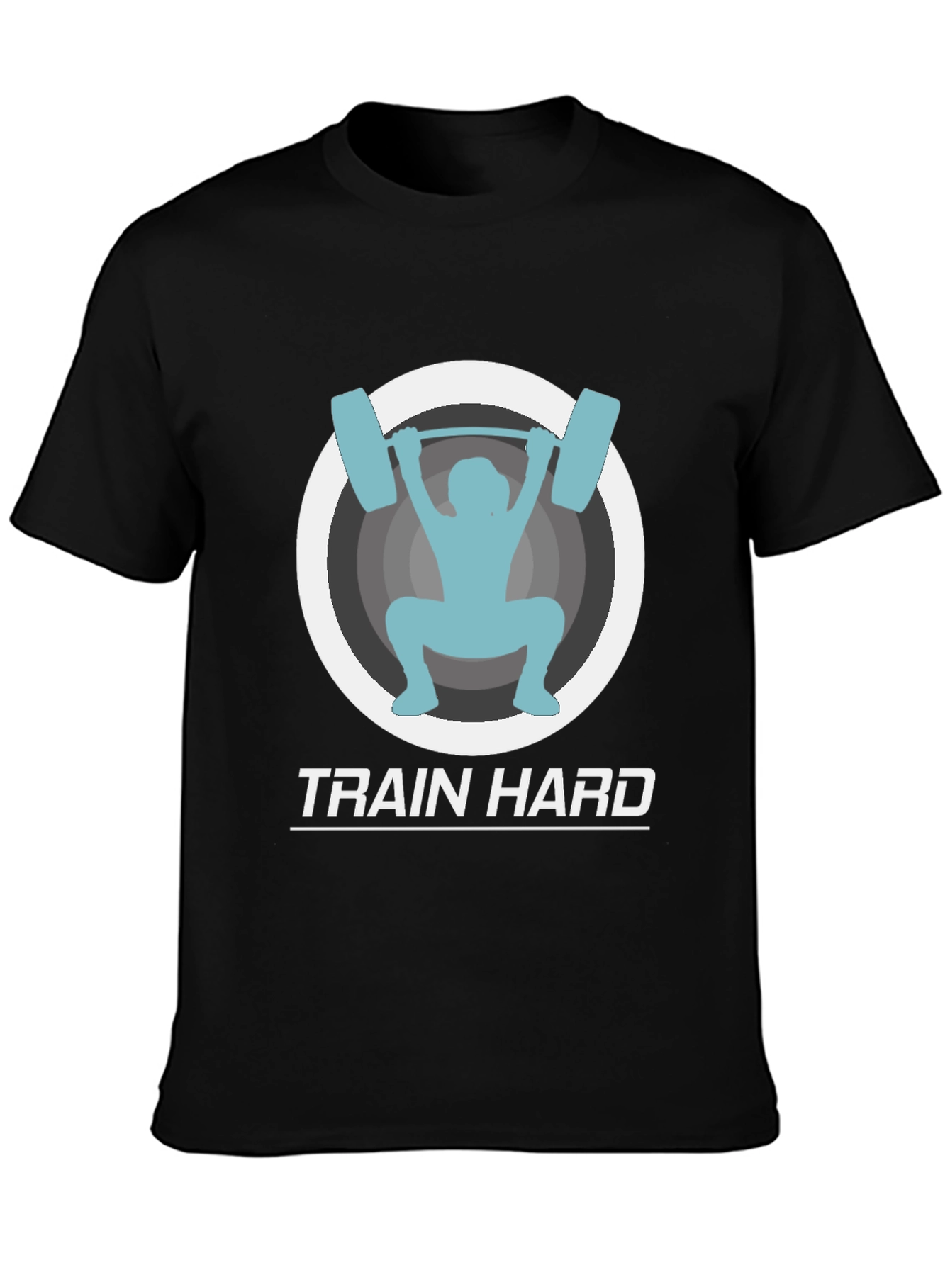 Train Hard Black Graphic Tee - Fitness Apparel