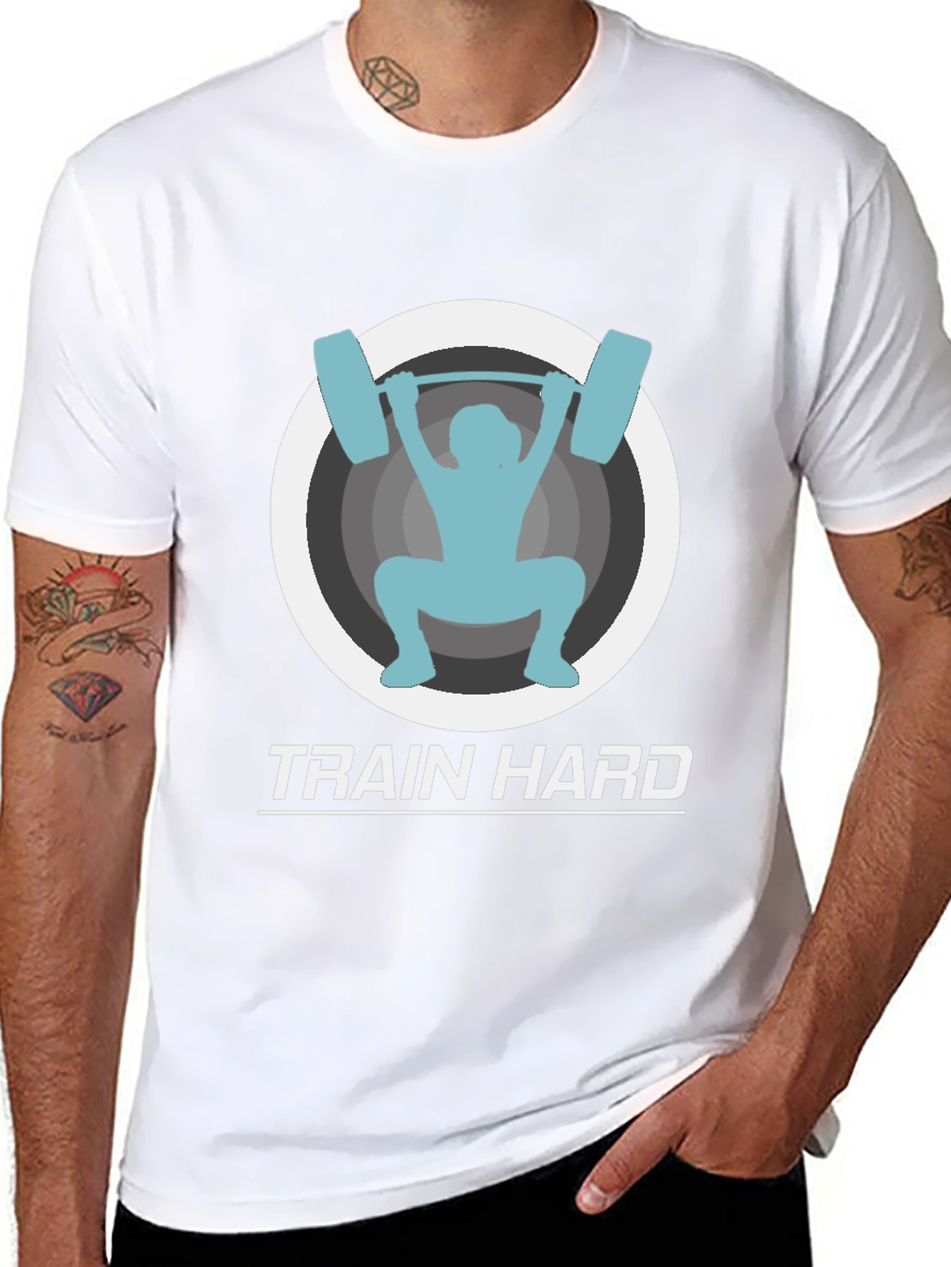 Train Hard Black Graphic Tee - Fitness Apparel