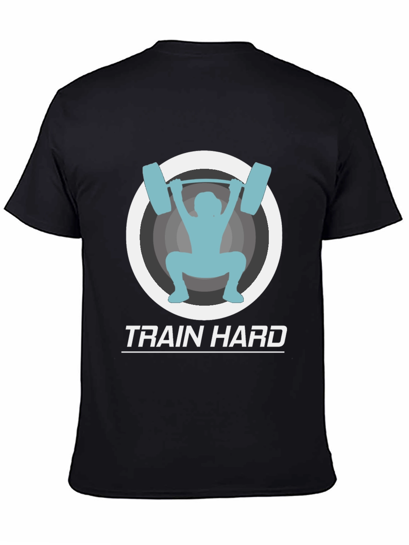 Train Hard Black Graphic Tee - Fitness Apparel