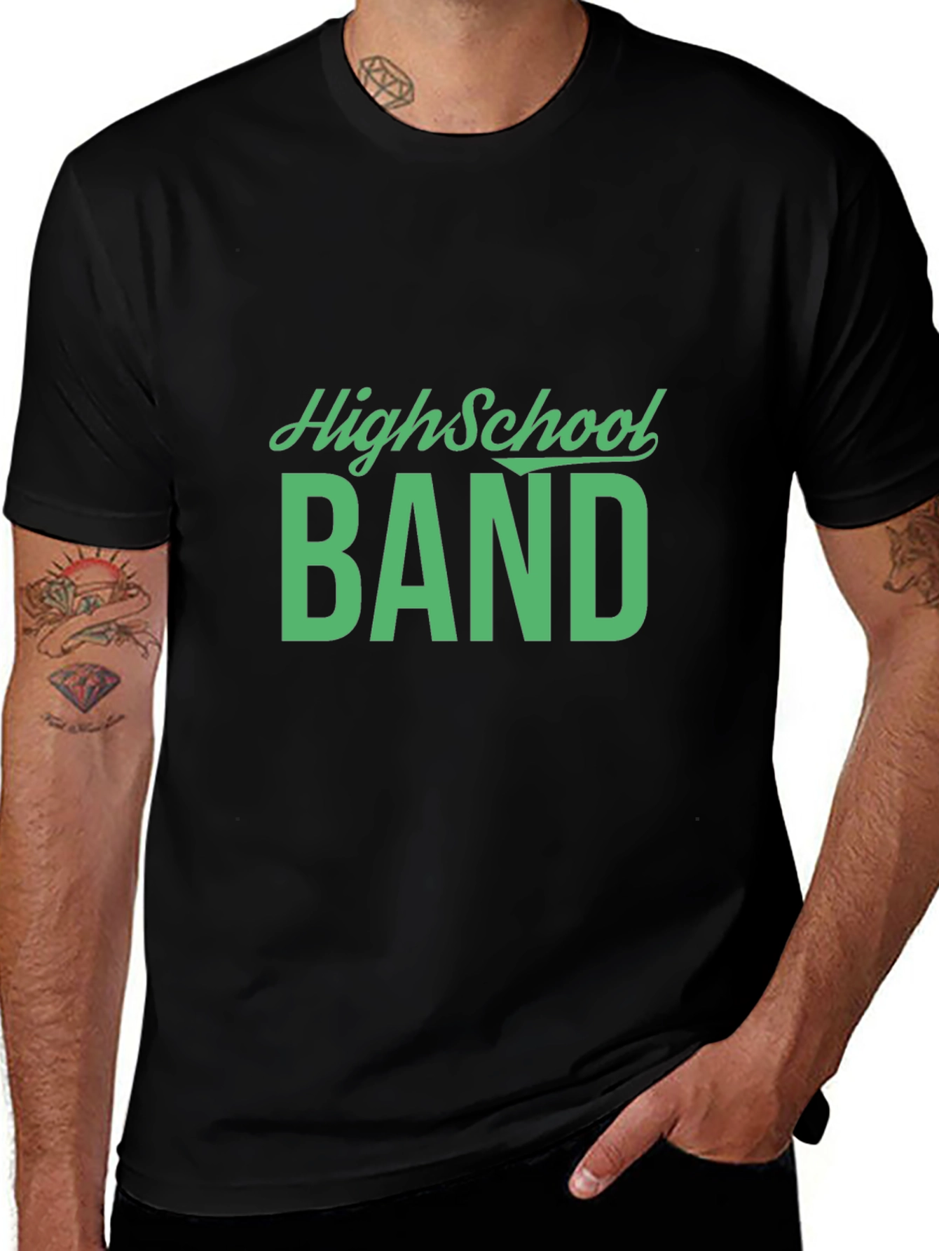 High School Band Tee - Black Cotton T-Shirt