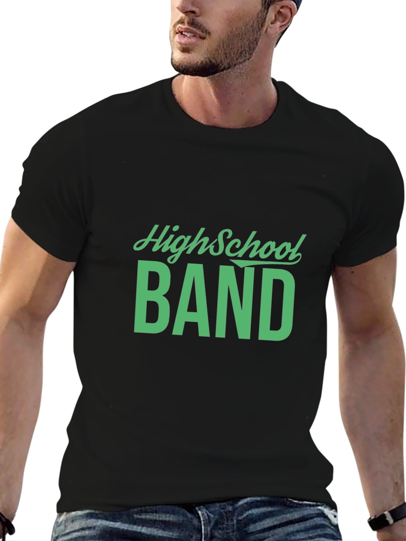 High School Band Tee - Black Cotton T-Shirt