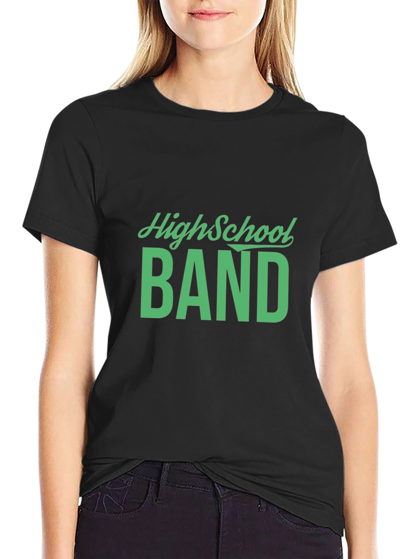 High School Band Tee - Black Cotton T-Shirt