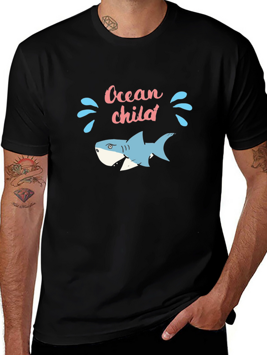 Ocean Child Graphic Tee - Black Cotton T-Shirt