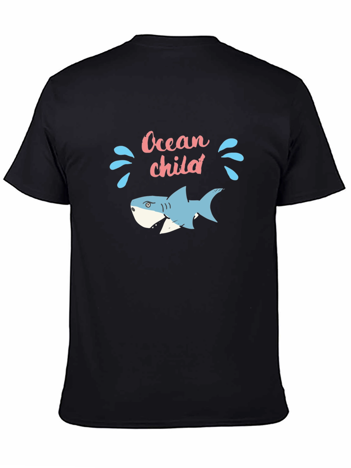 Ocean Child Graphic Tee - Black Cotton T-Shirt
