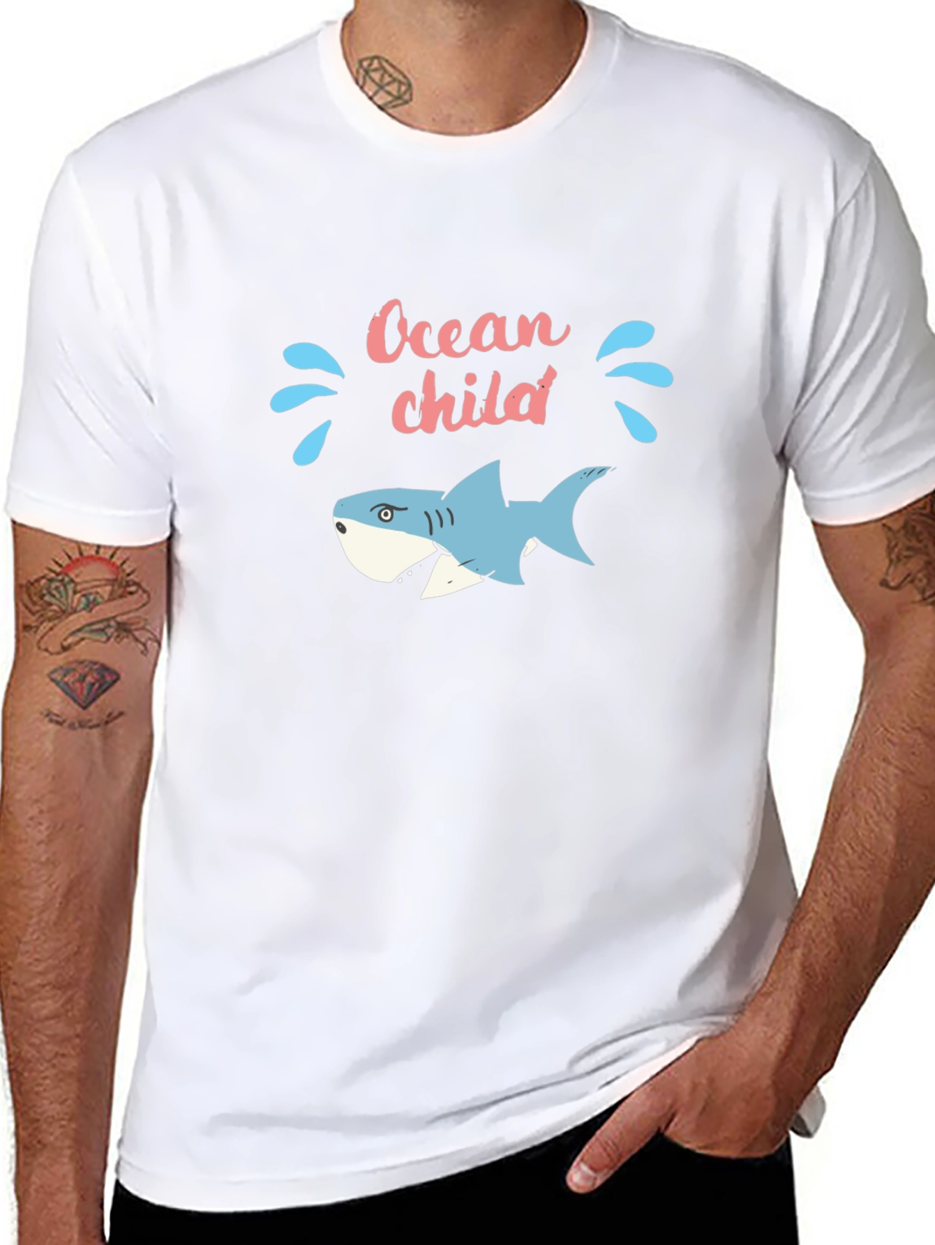 Ocean Child Graphic Tee - Black Cotton T-Shirt