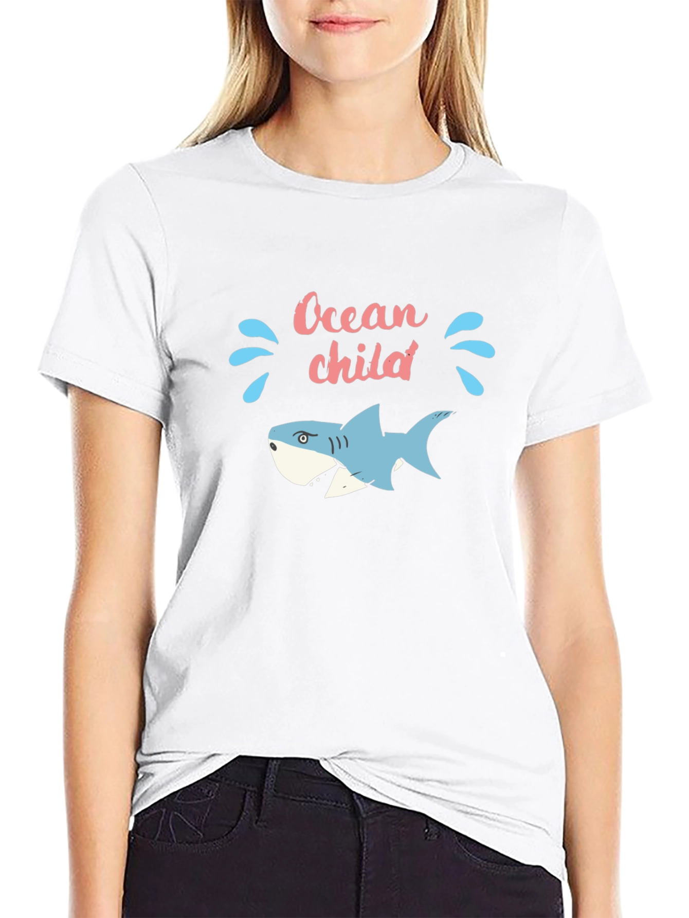 Ocean Child Graphic Tee - Black Cotton T-Shirt