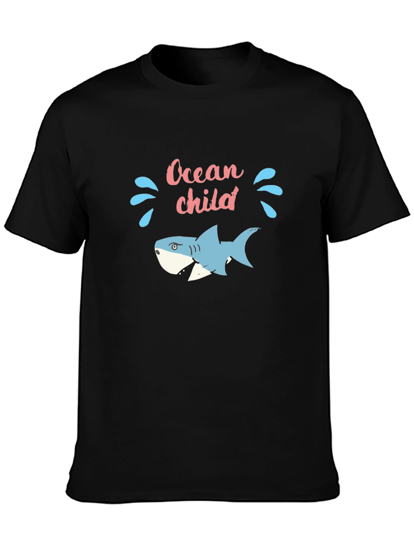 Ocean Child Graphic Tee - Black Cotton T-Shirt