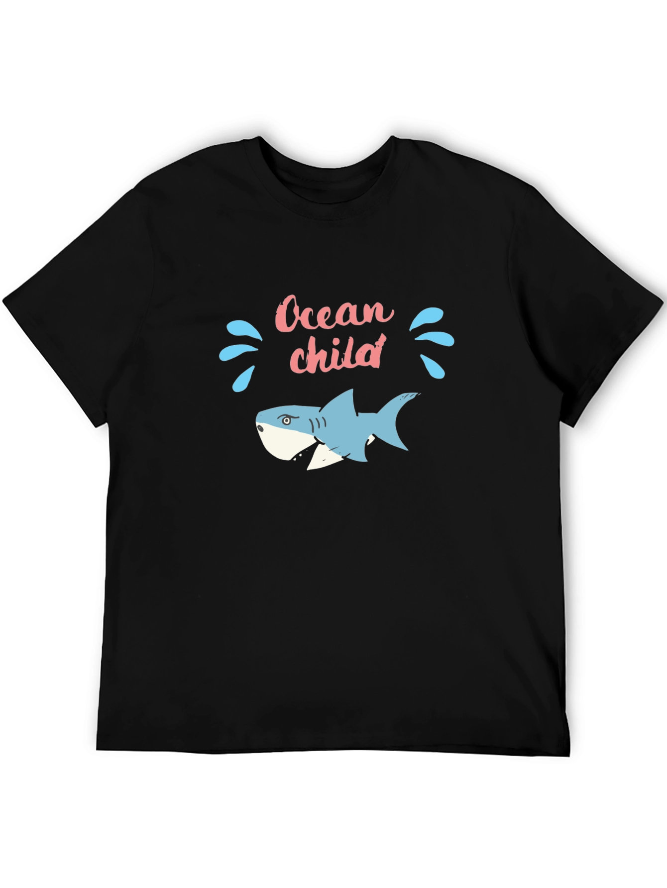 Ocean Child Graphic Tee - Black Cotton T-Shirt