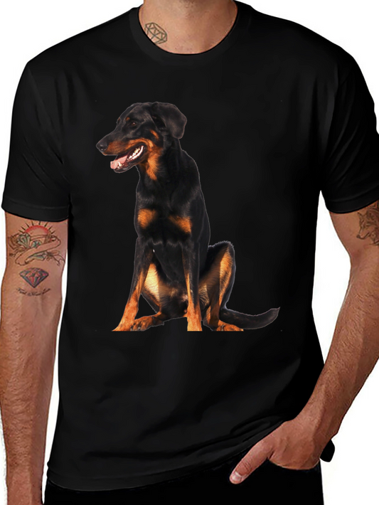 Beauceron Dog Graphic T-Shirt Black Casual Wear