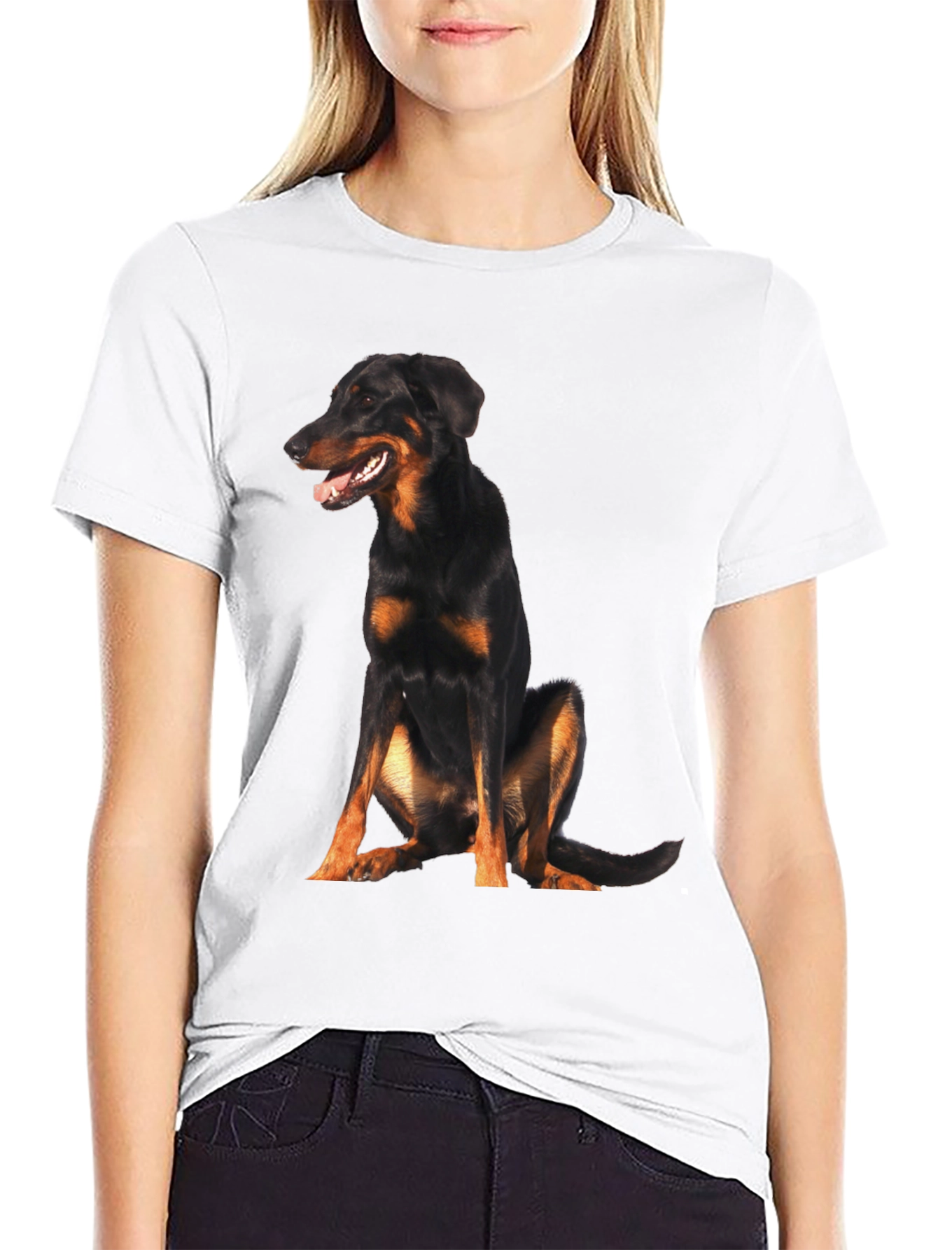 Beauceron Dog Graphic T-Shirt Black Casual Wear