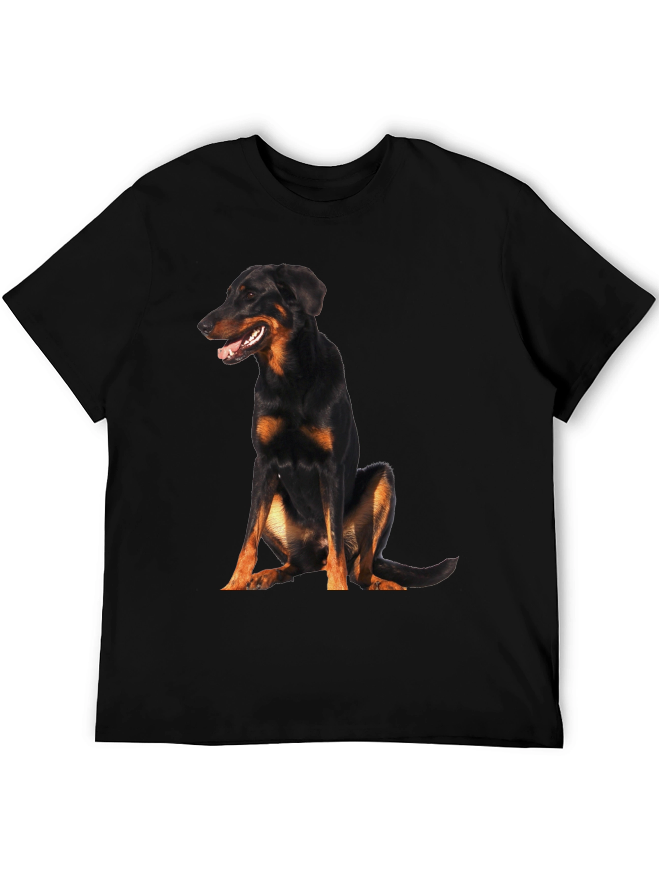 Beauceron Dog Graphic T-Shirt Black Casual Wear