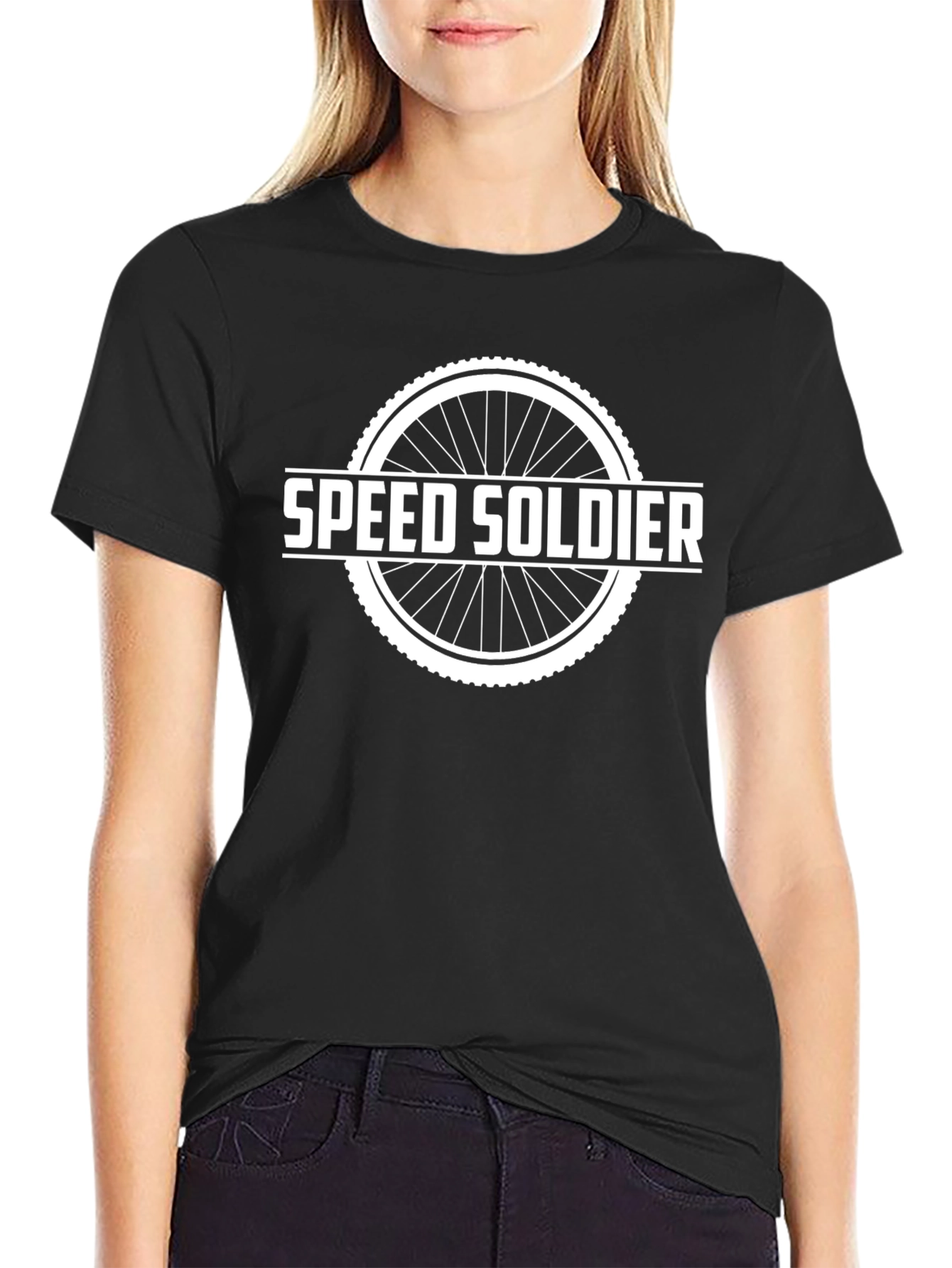 Speed Soldier Graphic Tee - Black Cotton T-Shirt