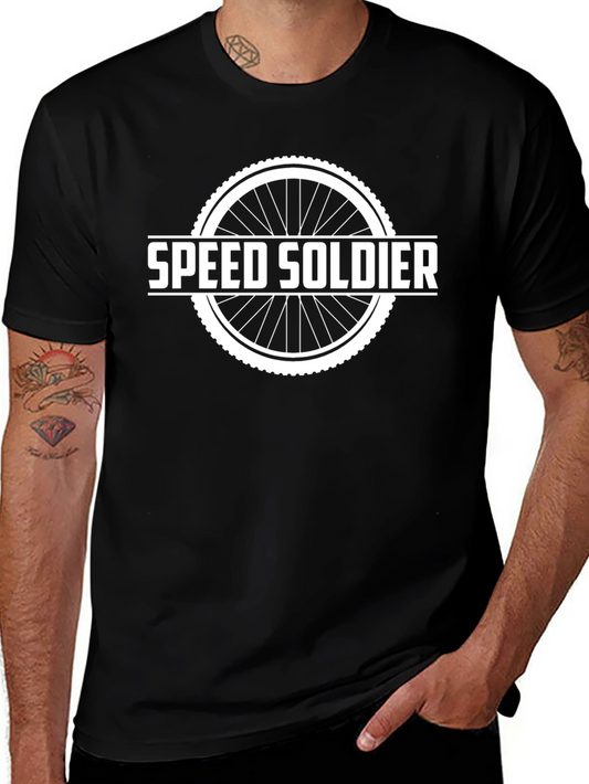 Speed Soldier Graphic Tee - Black Cotton T-Shirt