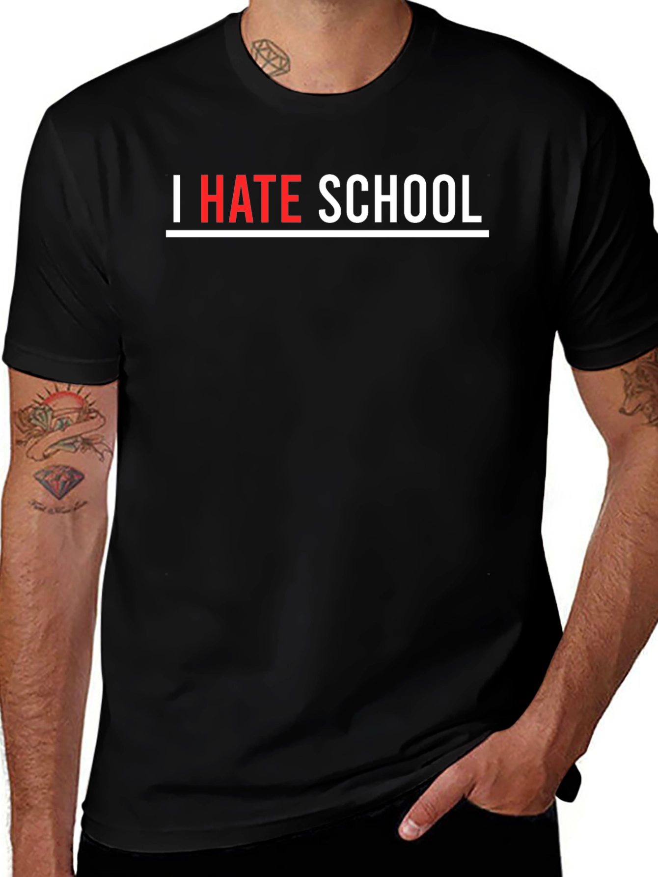 I Hate School Black T-Shirt - Bold Statement Tee