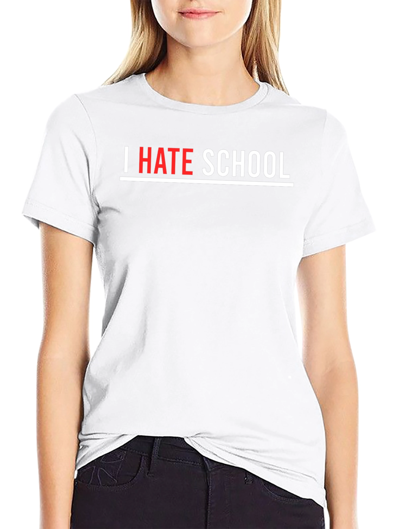 I Hate School Black T-Shirt - Bold Statement Tee