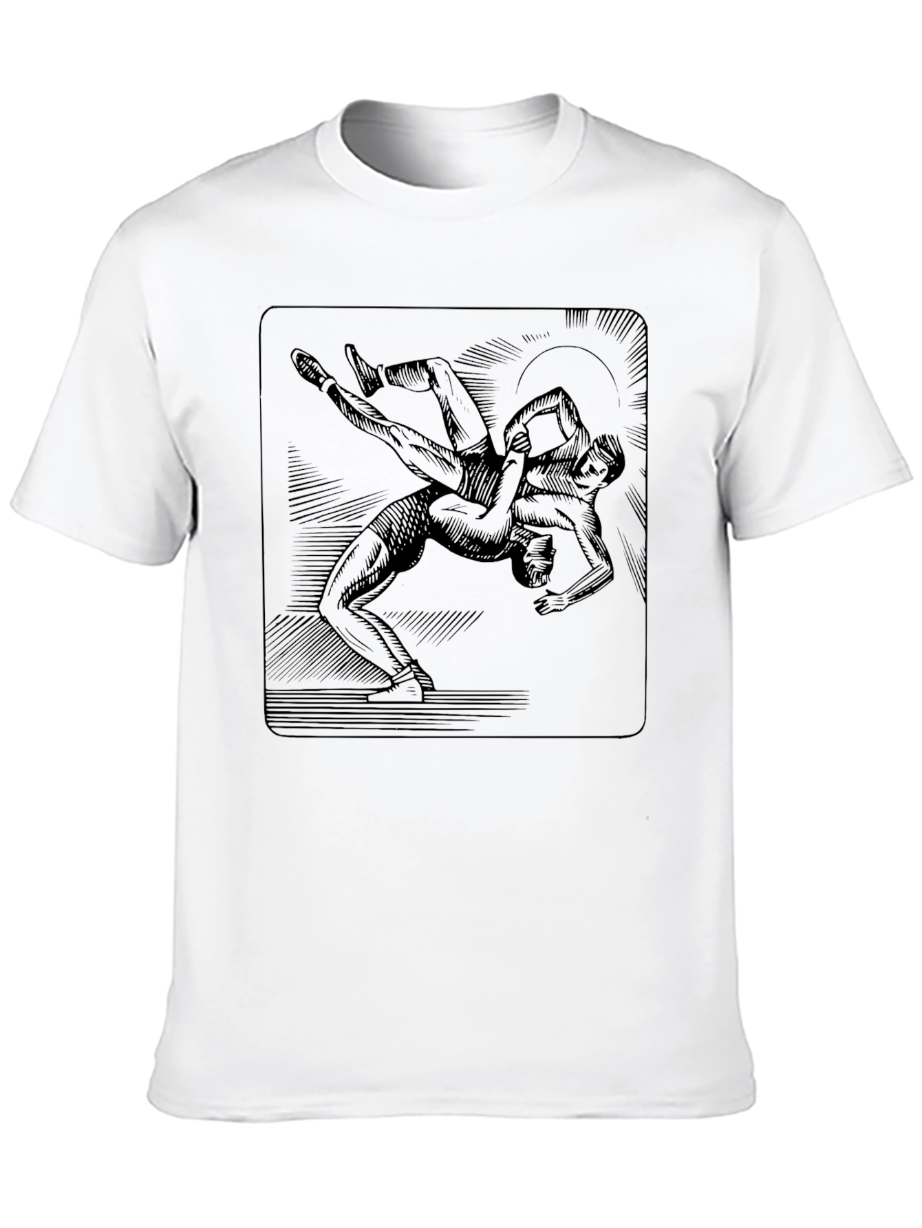 Wrestling Graphic Tee - Black Cotton Shirt
