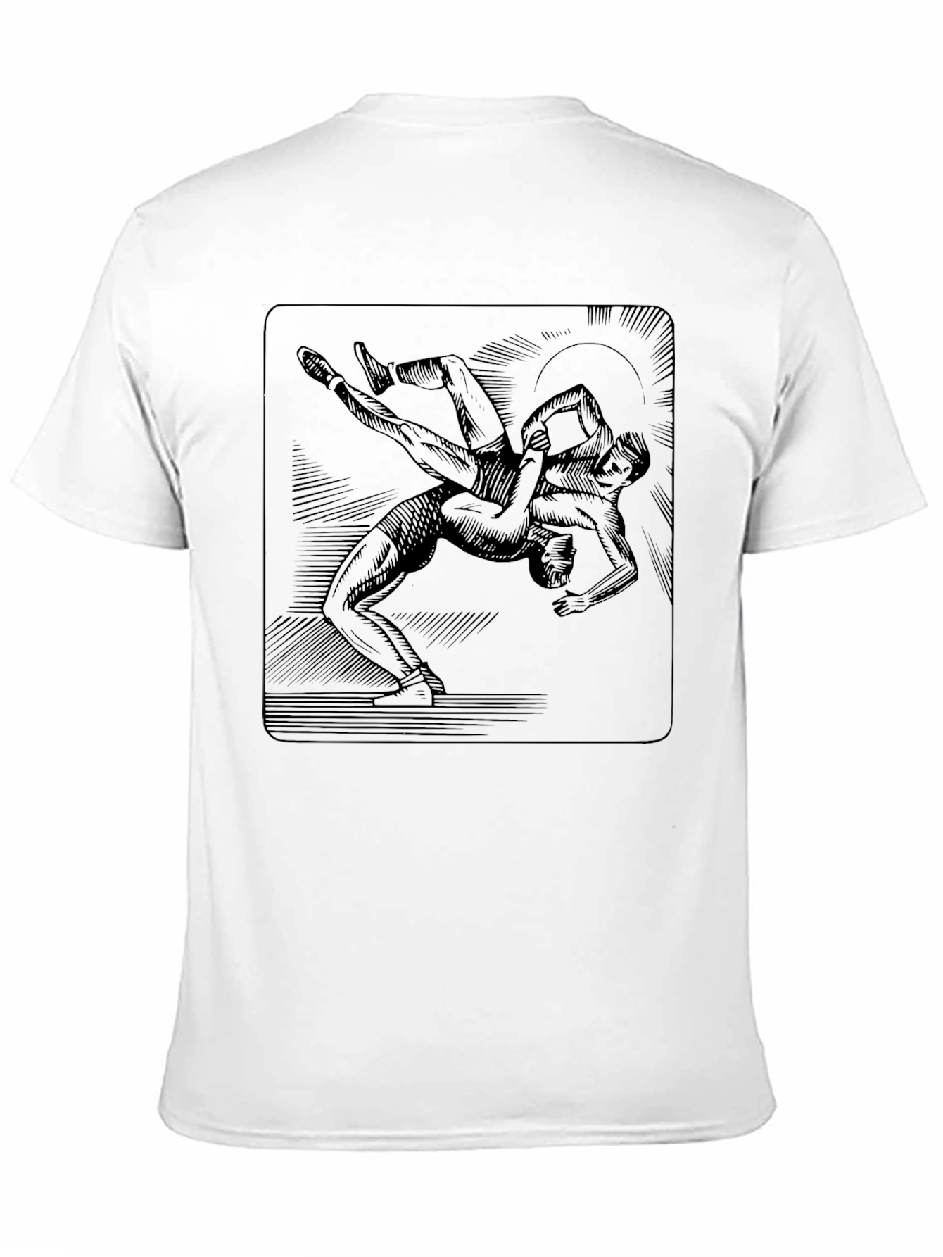 Wrestling Graphic Tee - Black Cotton Shirt