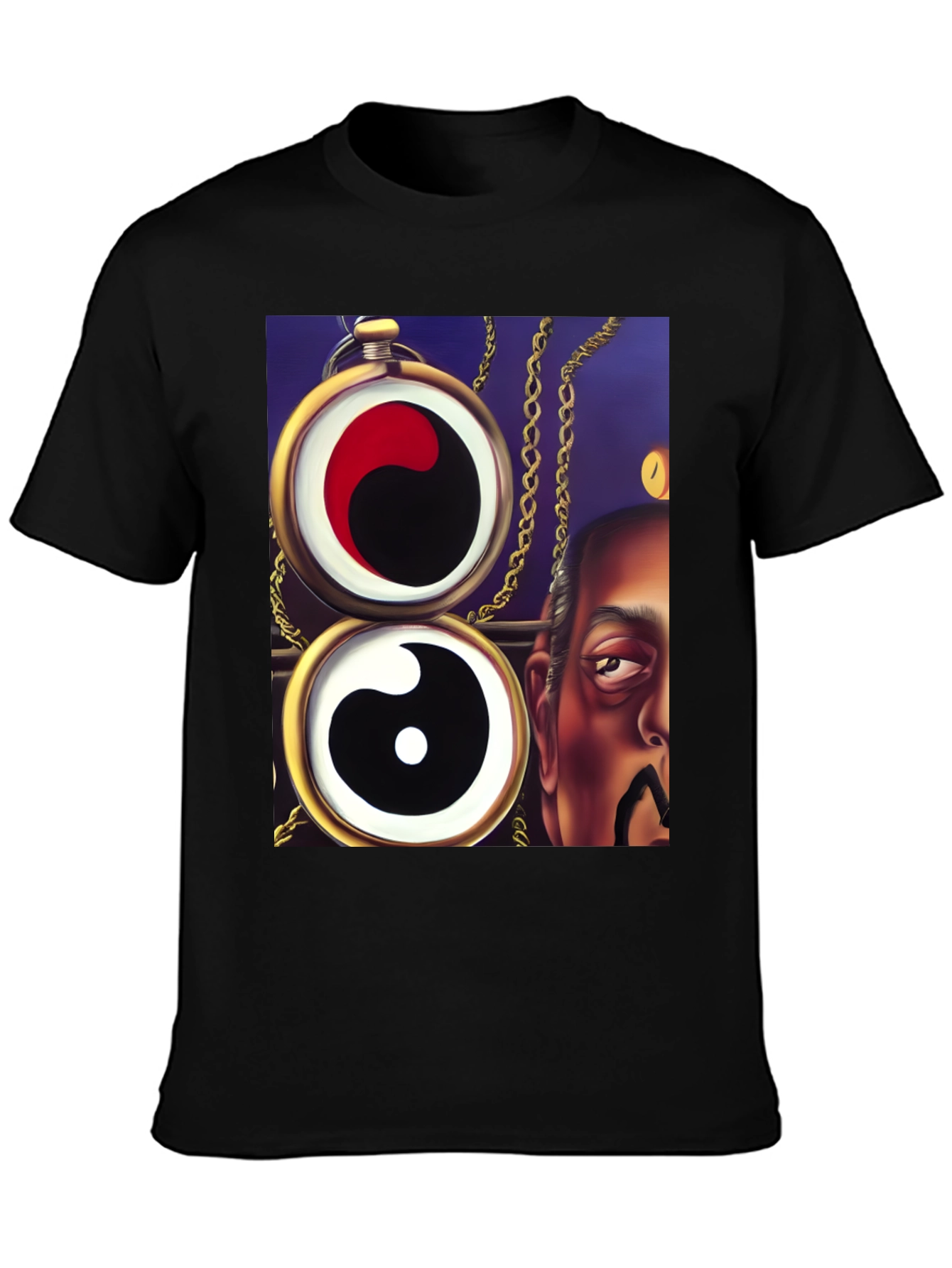 Yin Yang Pocket Watch Graphic Tee - Unique Design