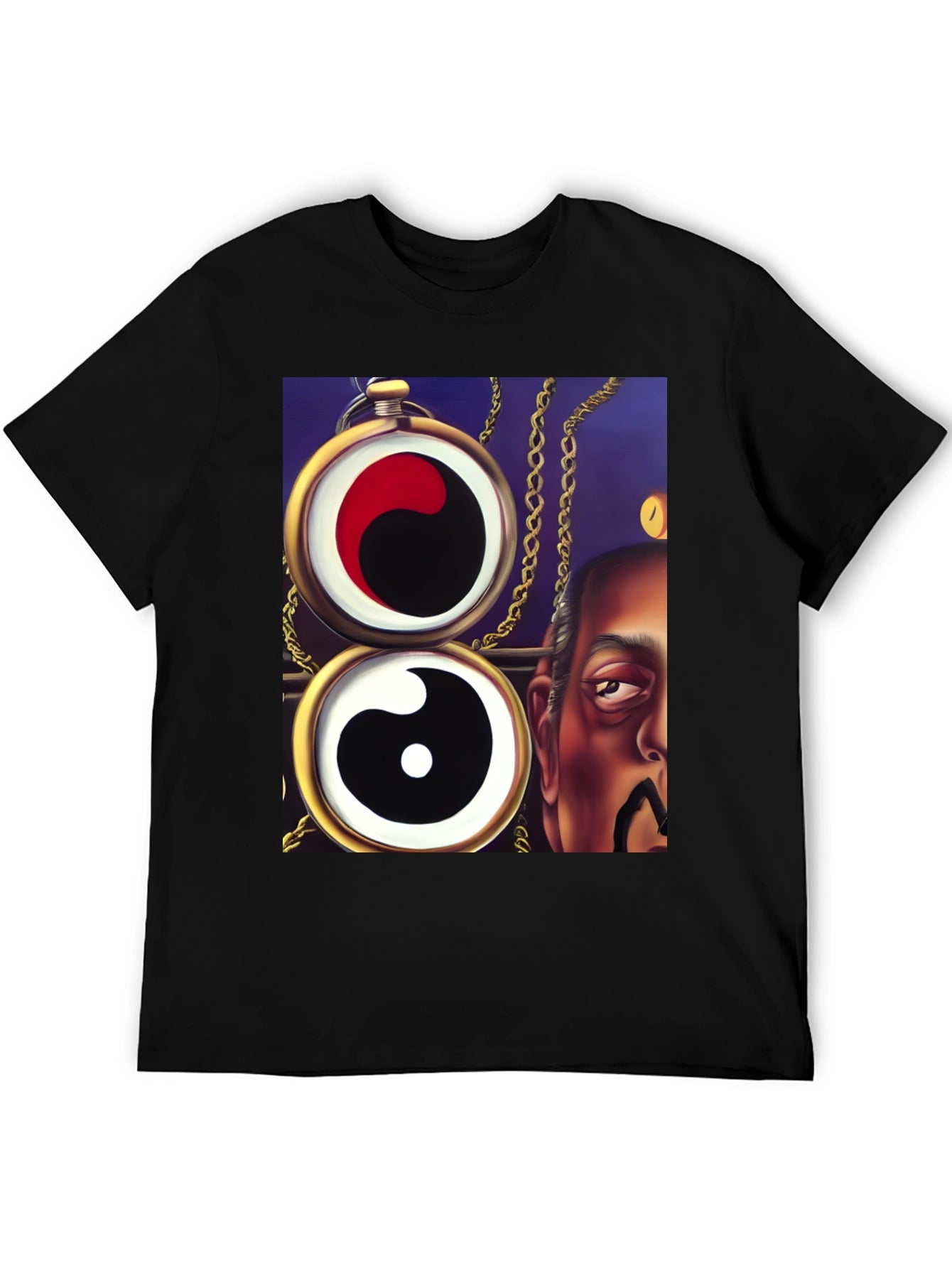 Yin Yang Pocket Watch Graphic Tee - Unique Design