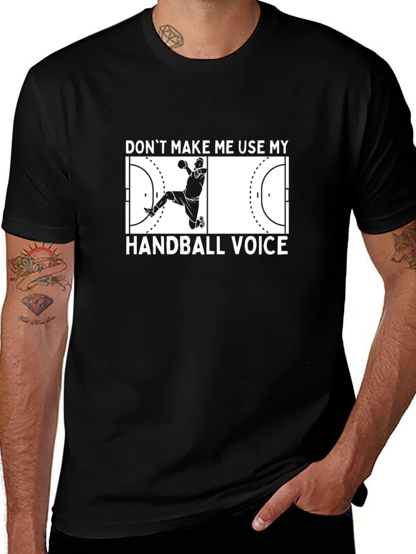 Handball Voice Black Graphic T-Shirt