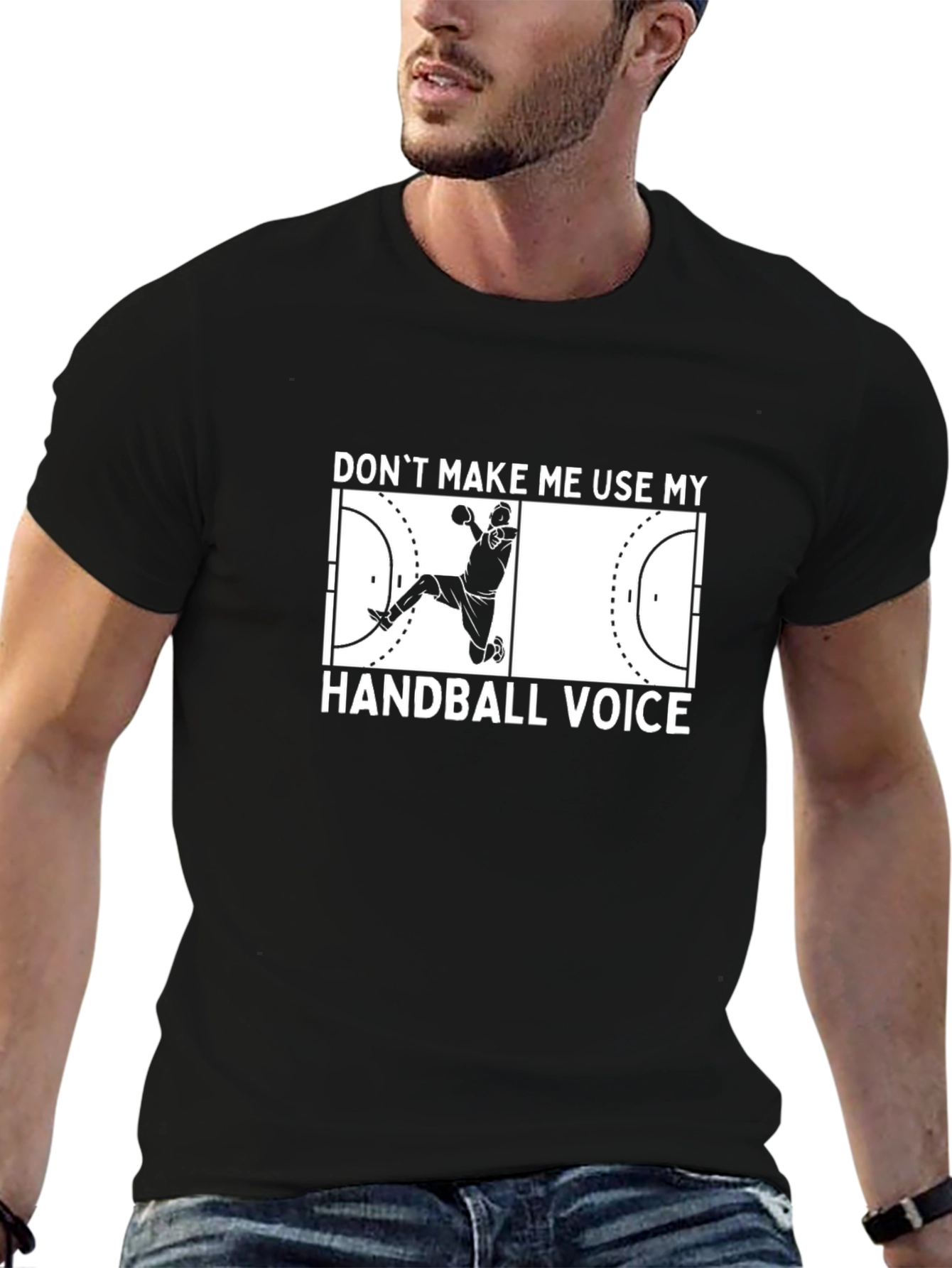 Handball Voice Black Graphic T-Shirt