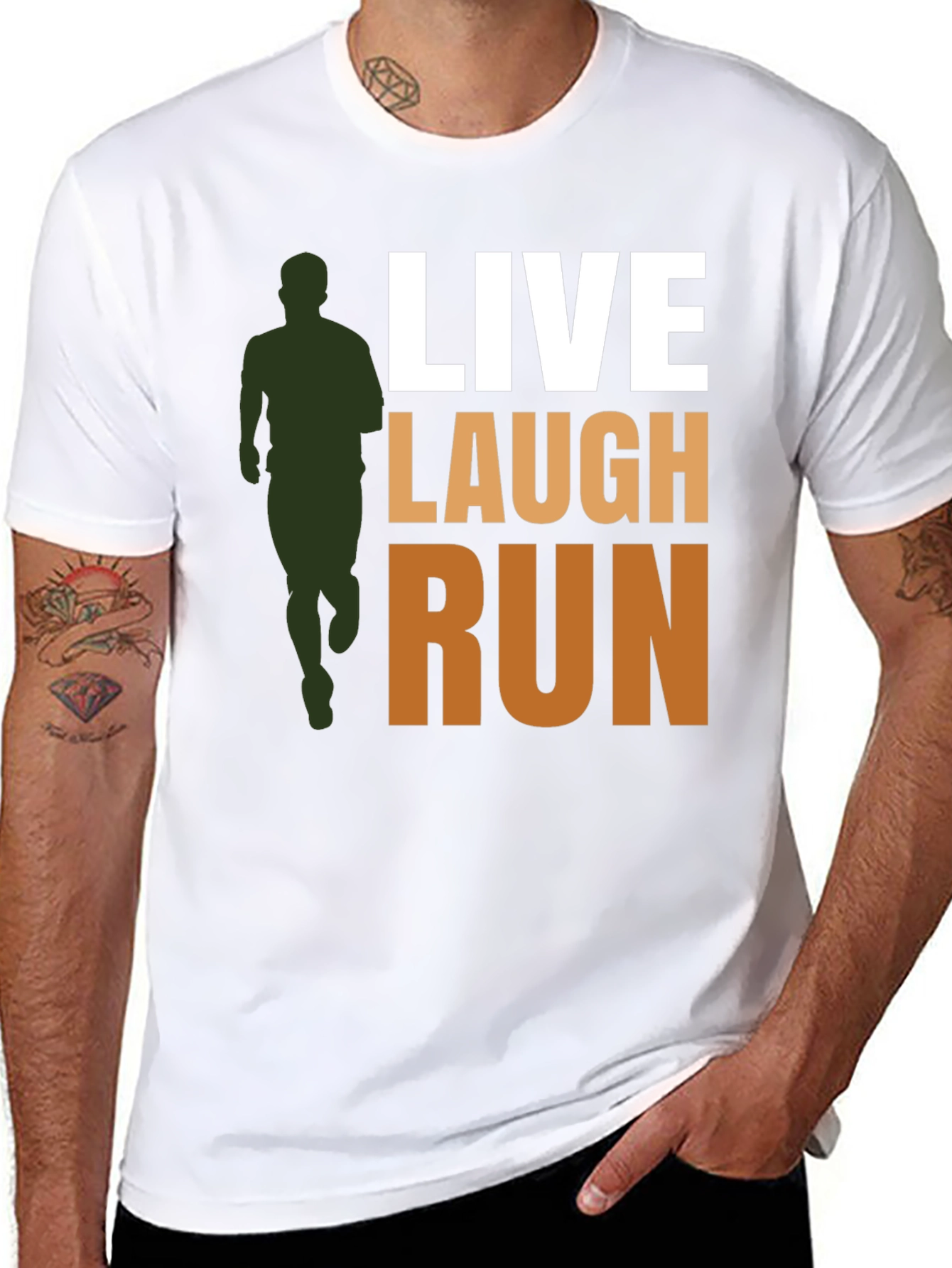 Live Laugh Run Graphic Tee - Active Lifestyle Shirt