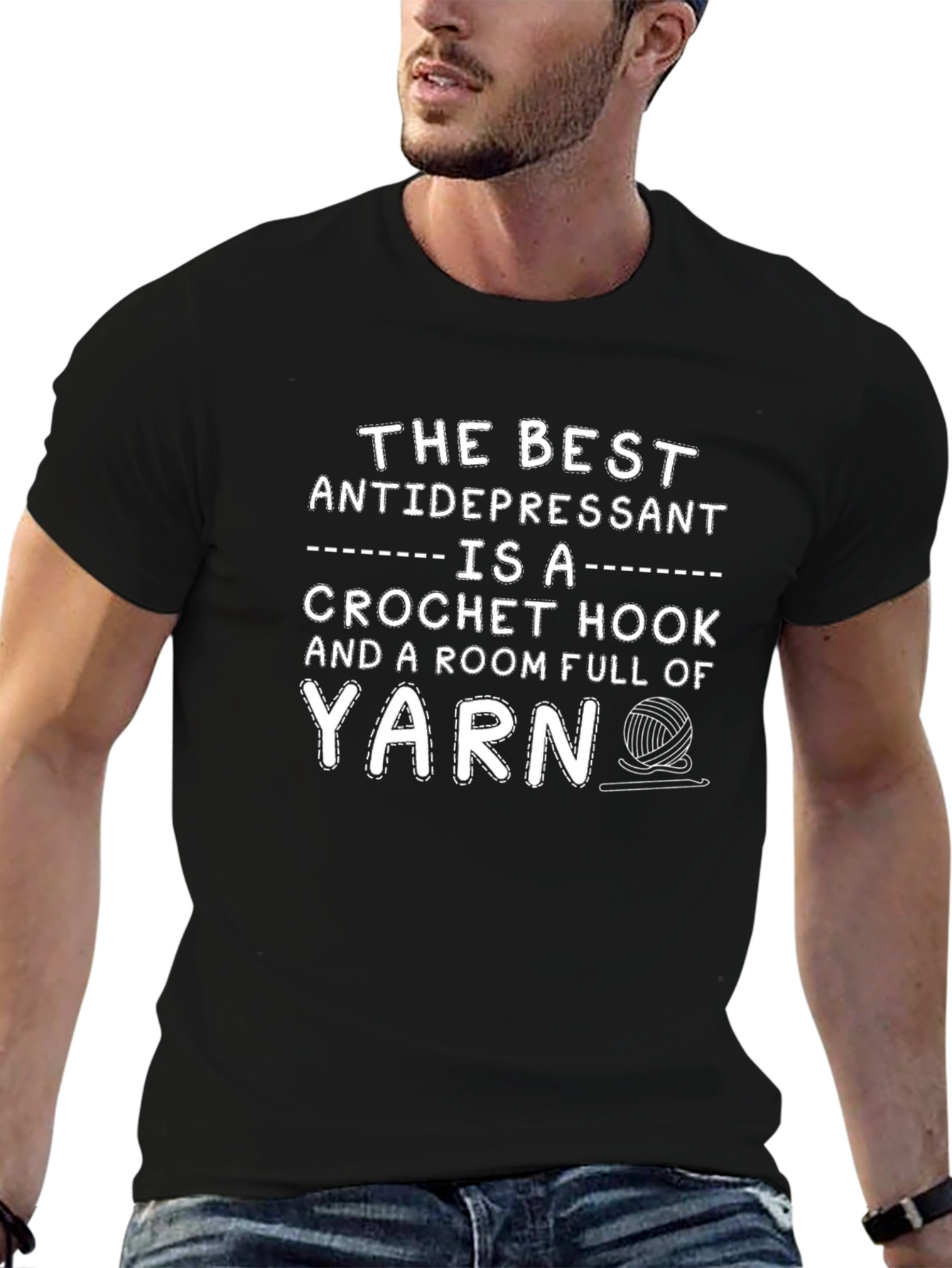 Crochet Hook Yarn Antidepressant T-Shirt