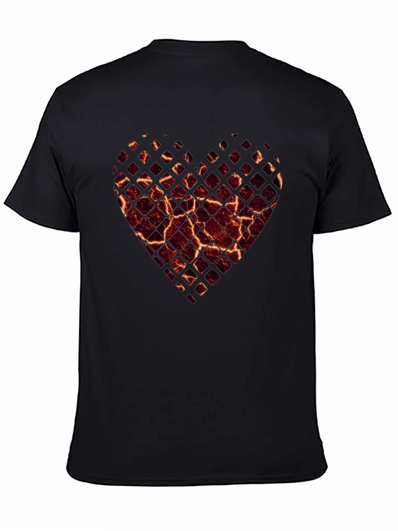 Fiery Heart Graphic Tee - Black T-Shirt