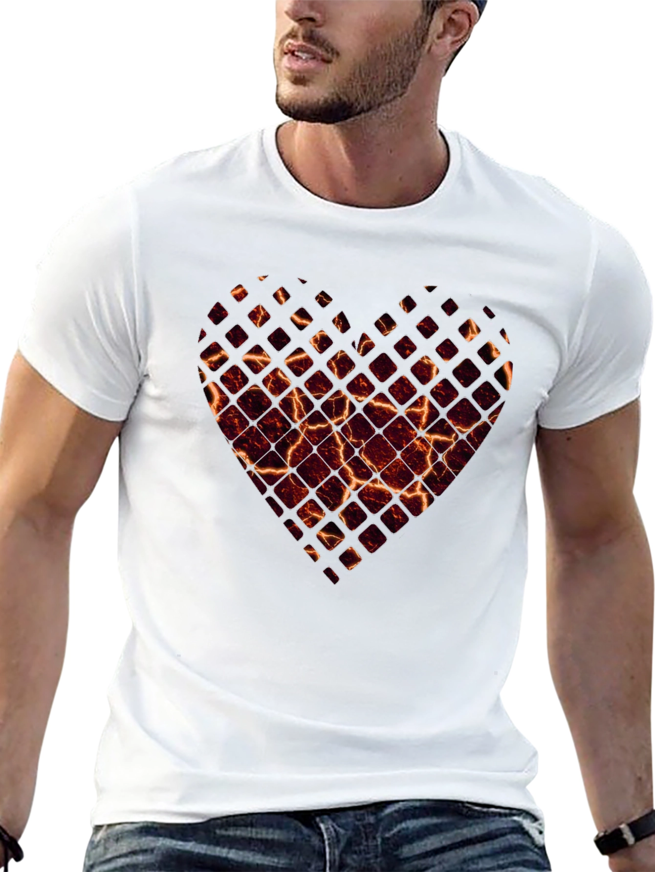 Fiery Heart Graphic Tee - Black T-Shirt