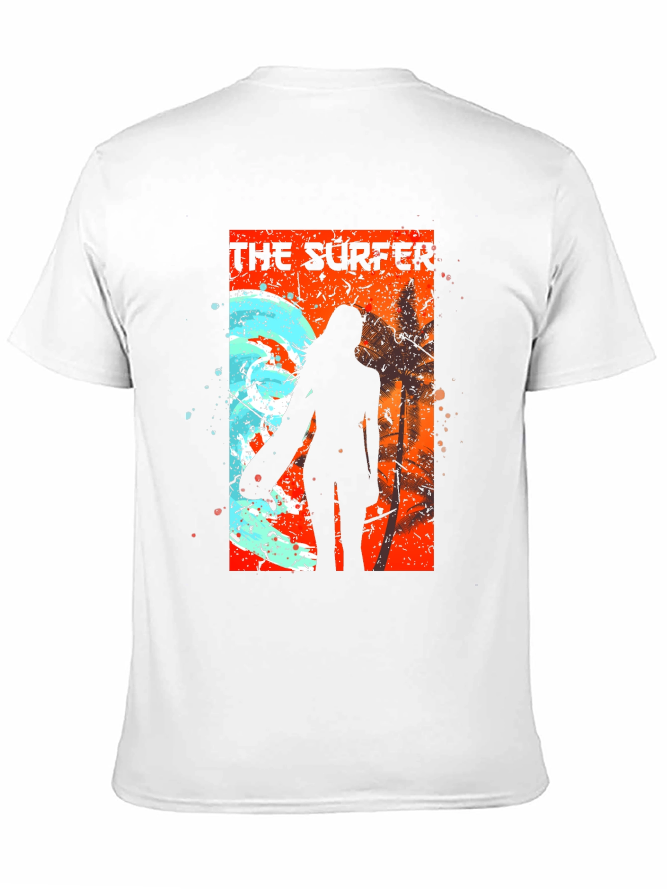The Surfer Tee - Cool Graphic Print Black T-Shirt