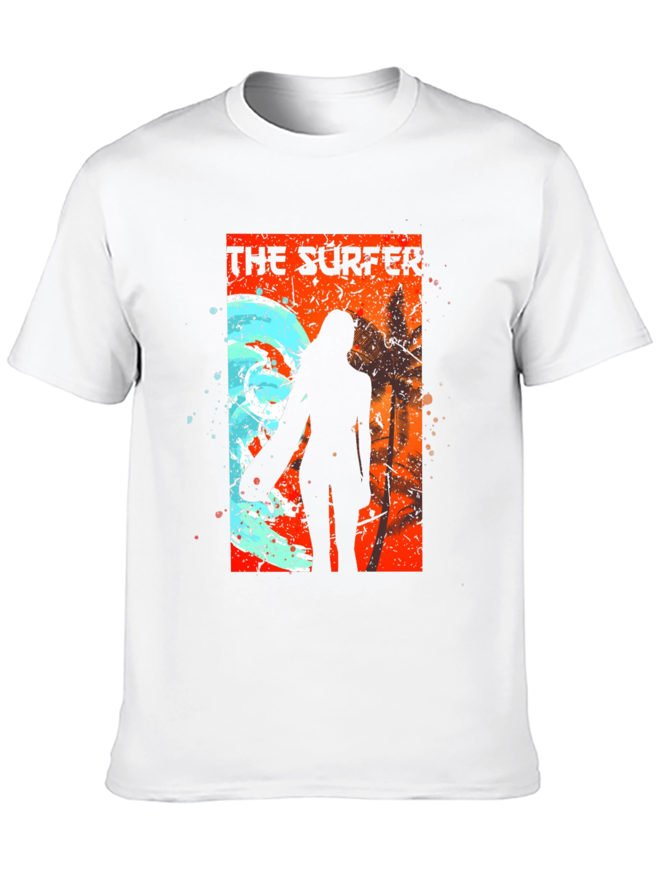 The Surfer Tee - Cool Graphic Print Black T-Shirt