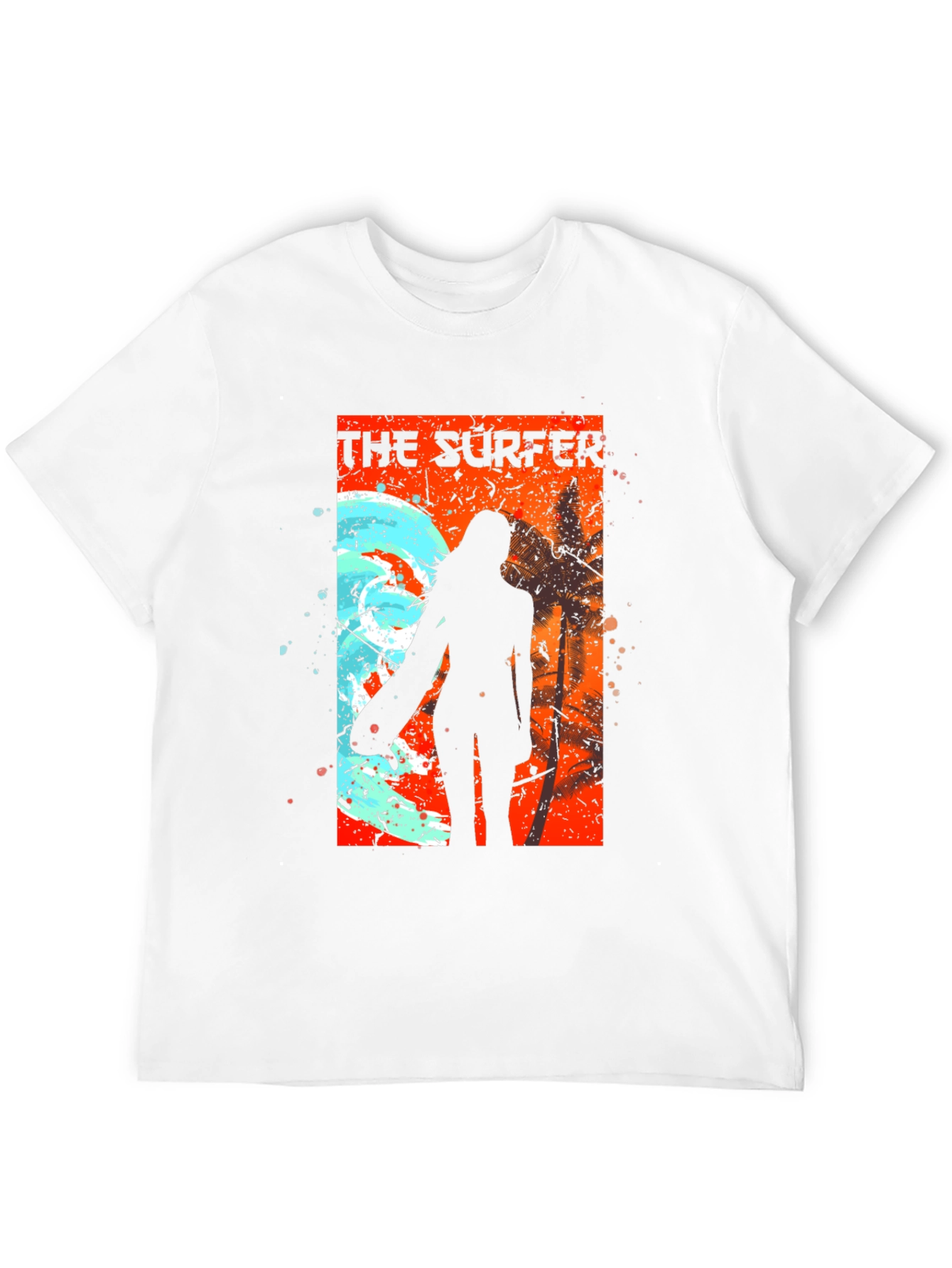 The Surfer Tee - Cool Graphic Print Black T-Shirt