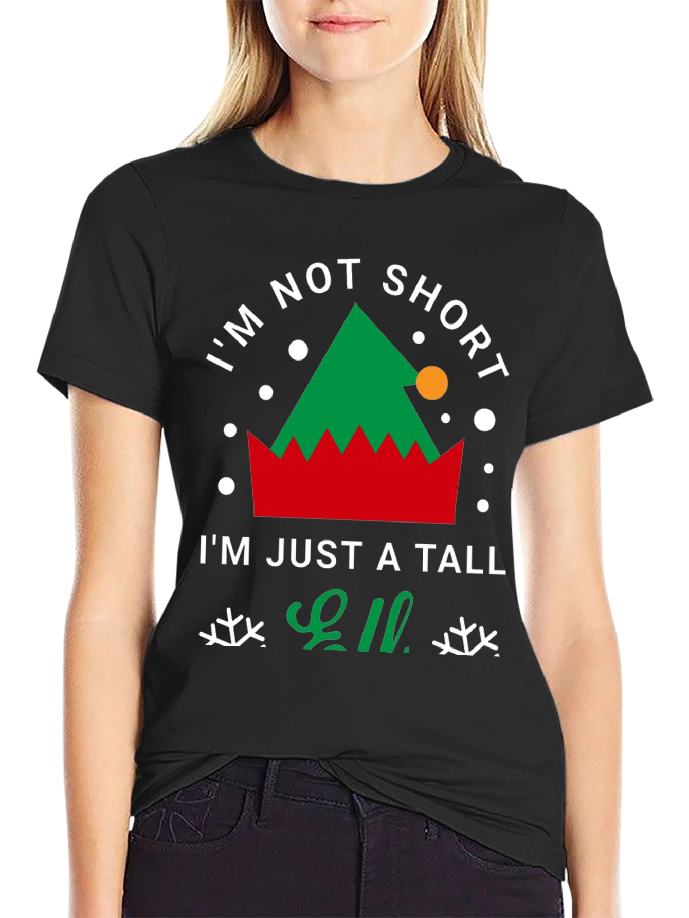 Tall Elf Christmas T-Shirt - Festive Holiday Apparel
