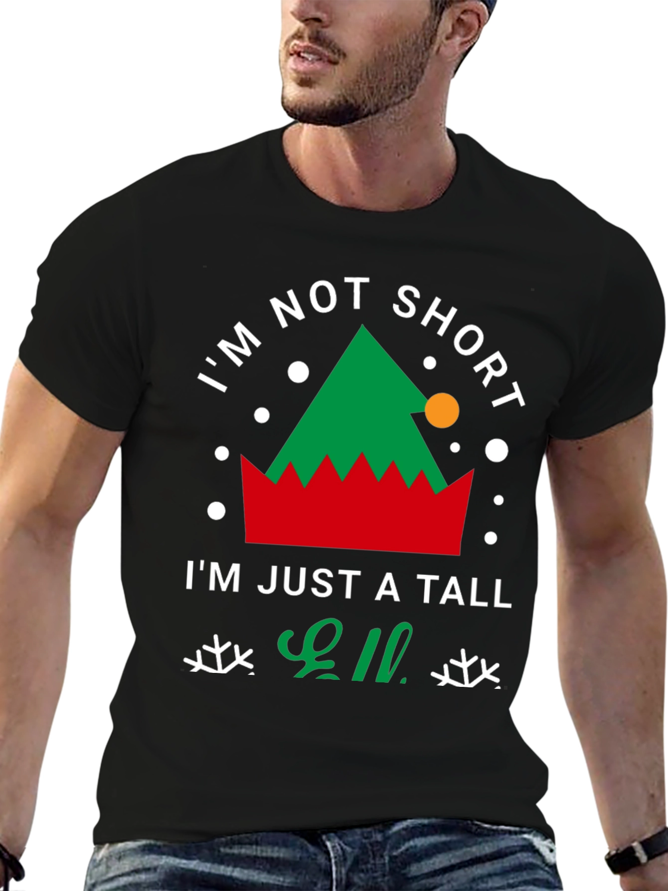 Tall Elf Christmas T-Shirt - Festive Holiday Apparel