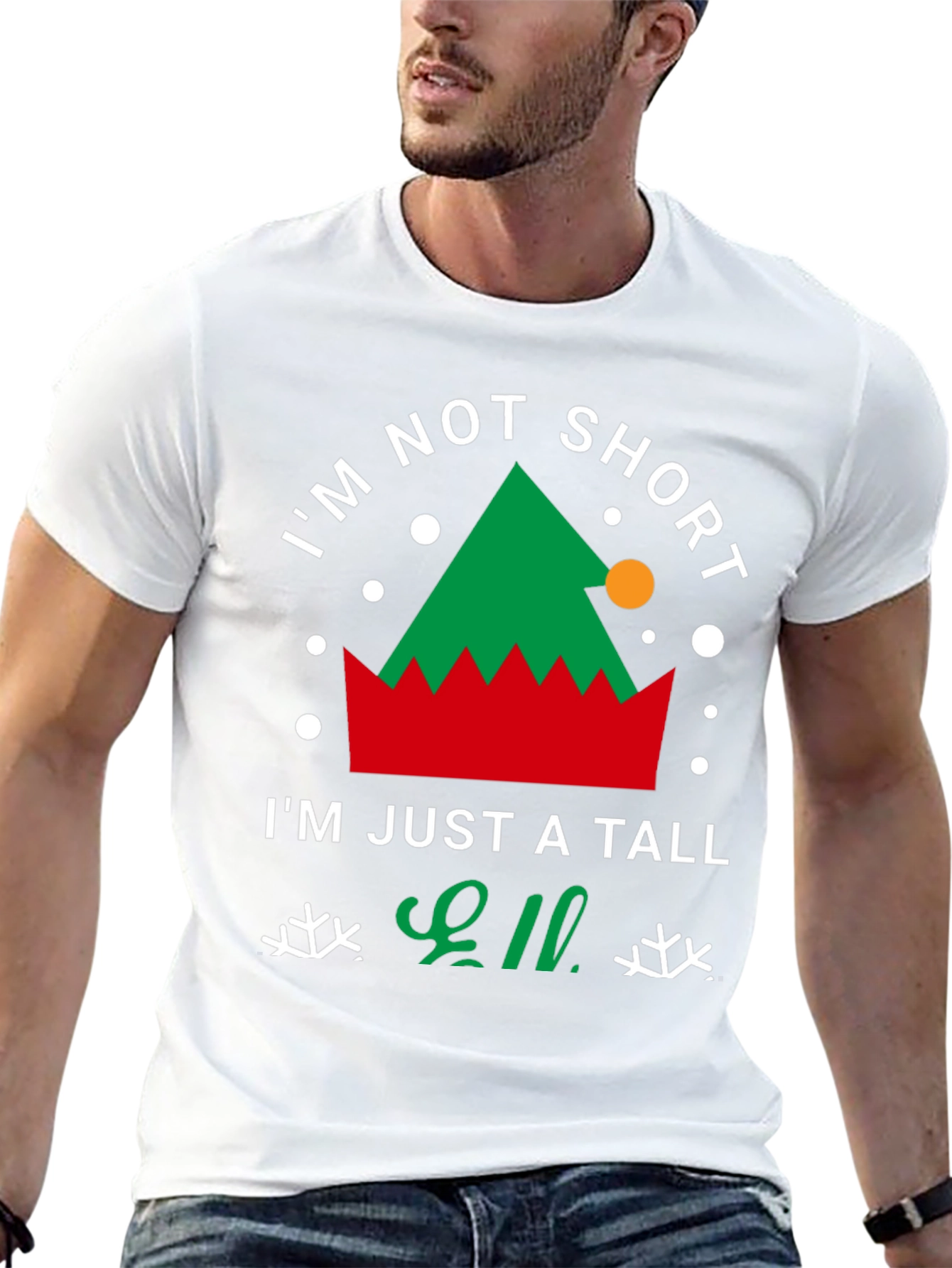Tall Elf Christmas T-Shirt - Festive Holiday Apparel