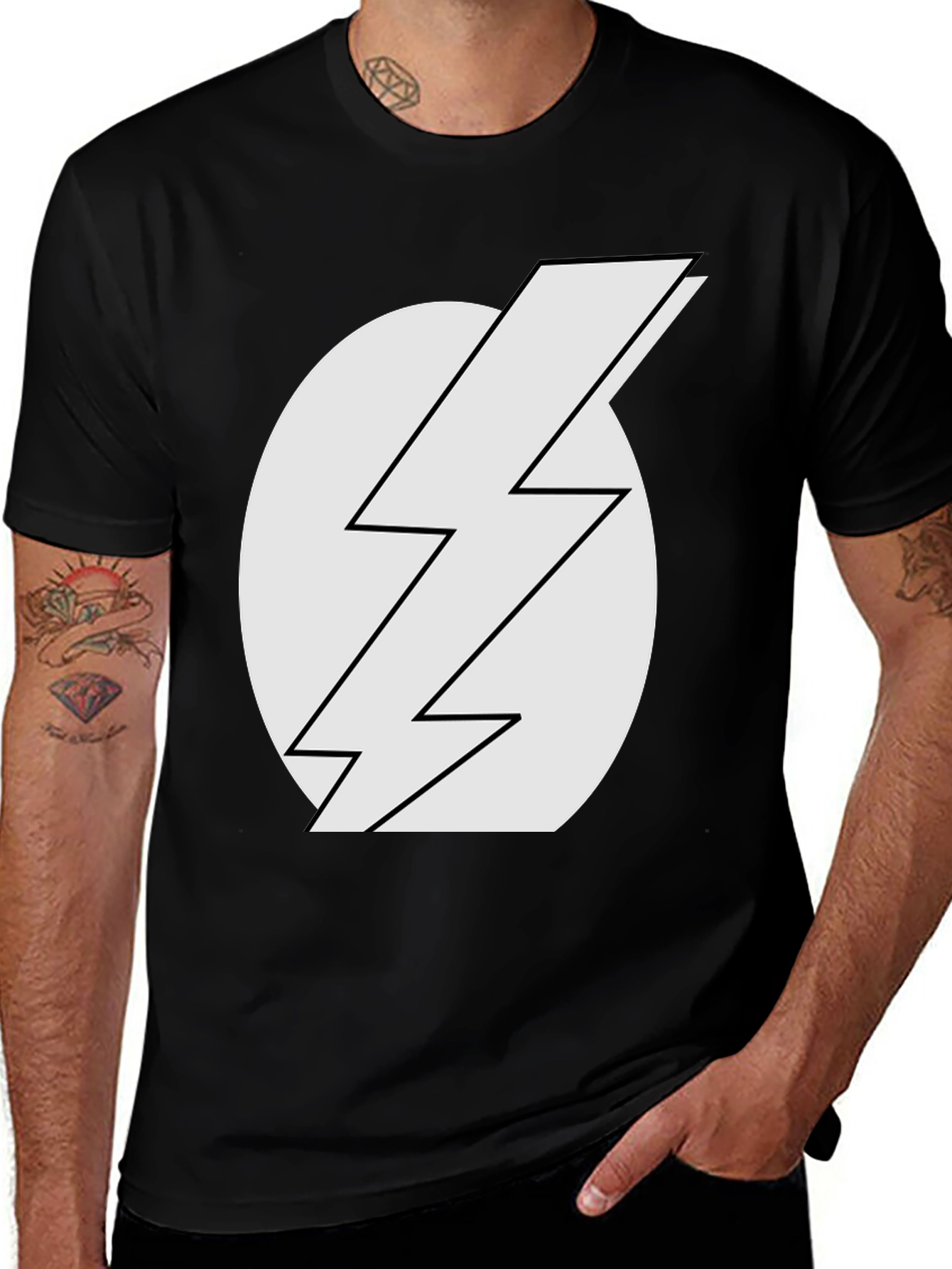 Lightning Bolt T-Shirt - Classic Black Tee