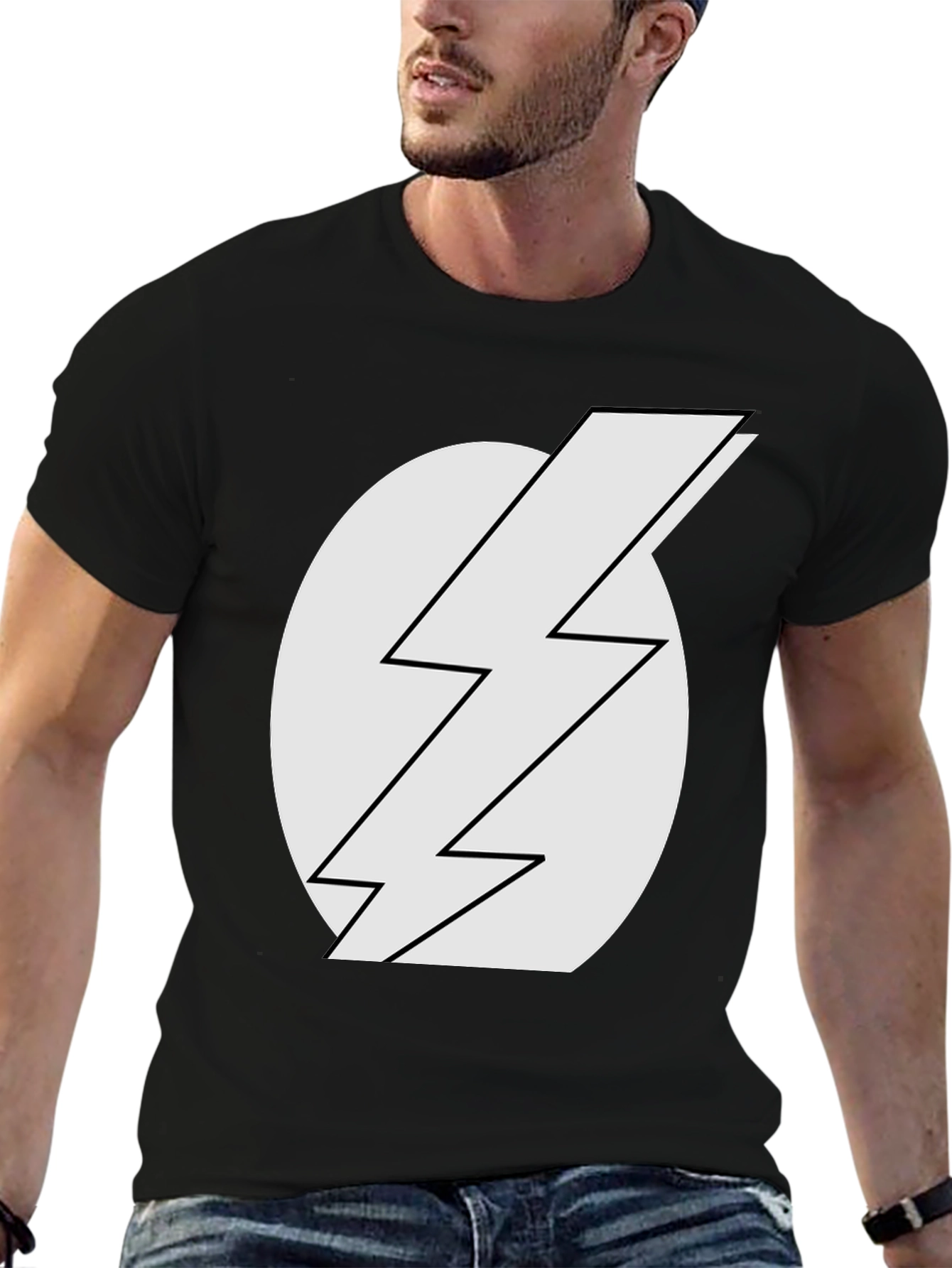 Lightning Bolt T-Shirt - Classic Black Tee