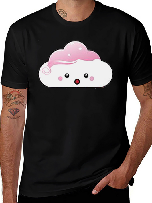Kawaii Cloud Graphic Tee - Black