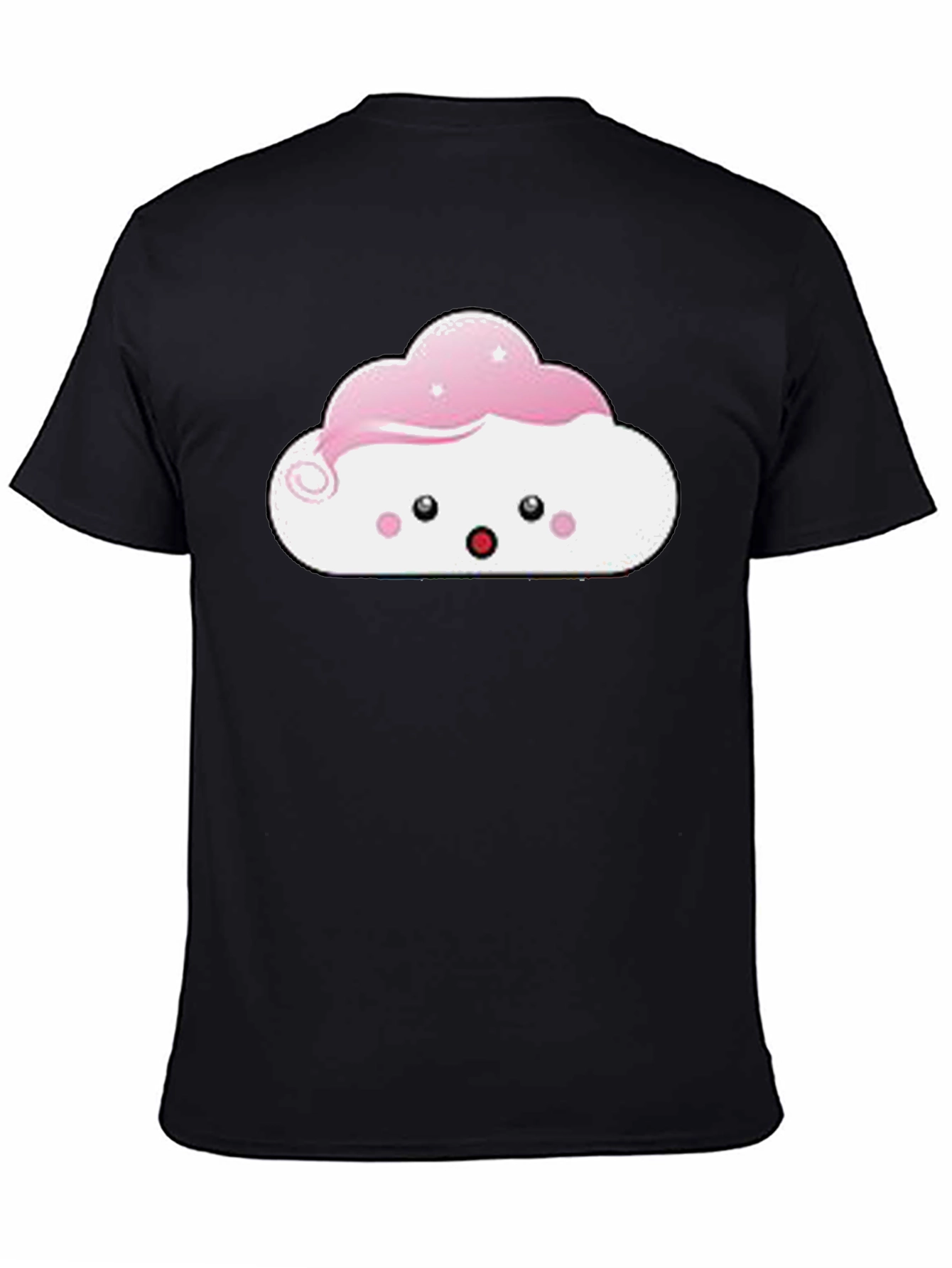 Kawaii Cloud Graphic Tee - Black