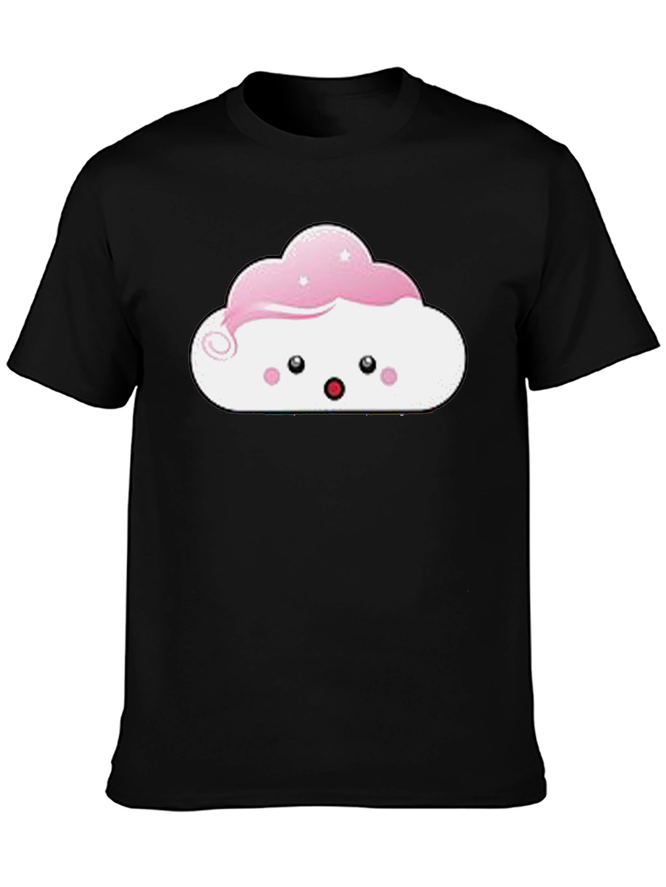 Kawaii Cloud Graphic Tee - Black