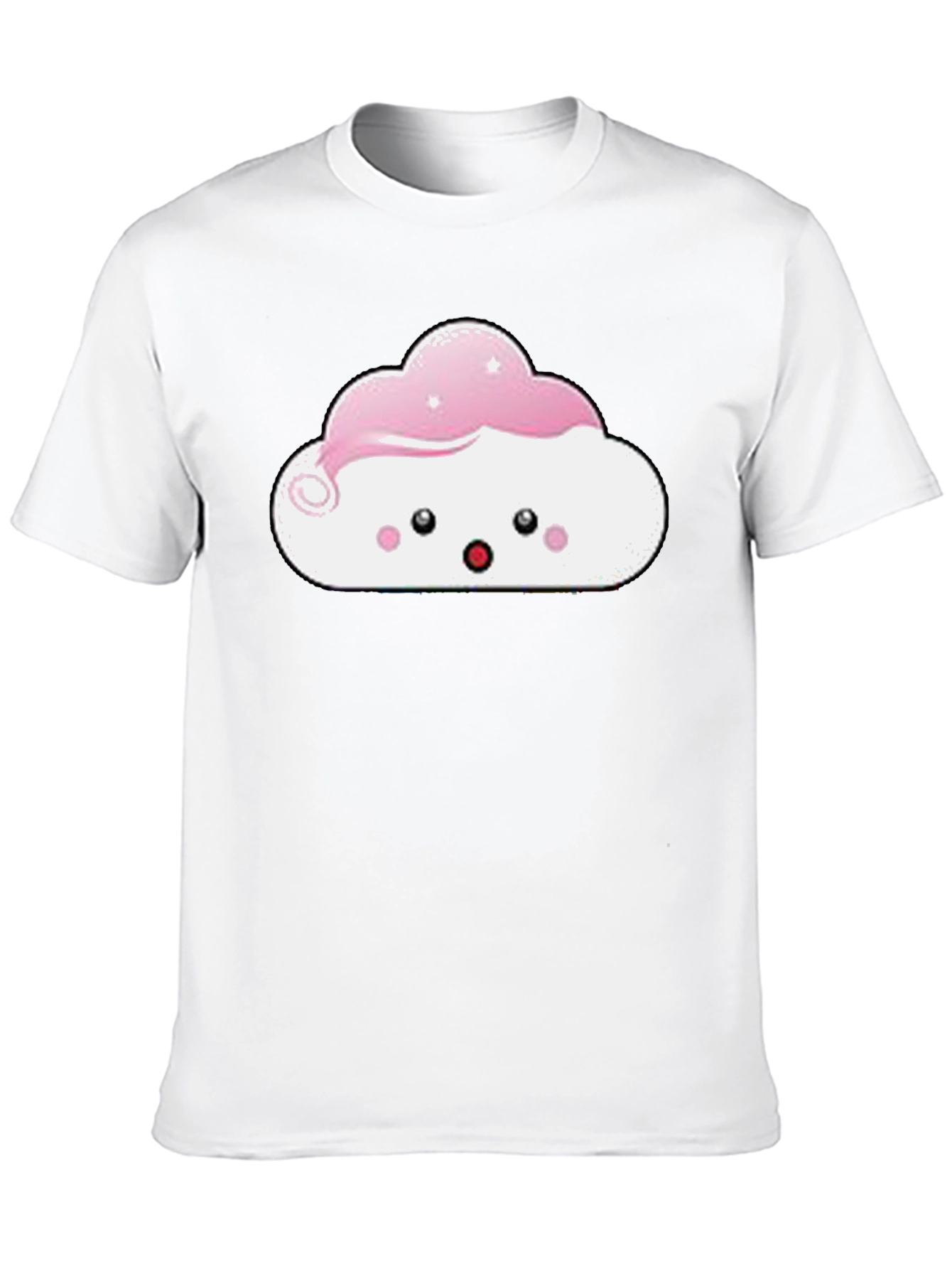 Kawaii Cloud Graphic Tee - Black