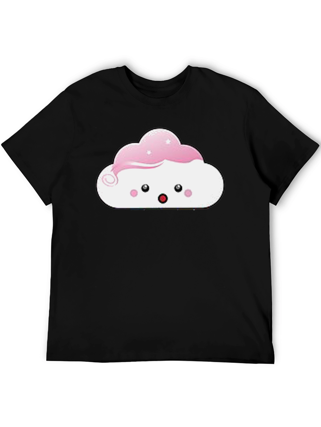Kawaii Cloud Graphic Tee - Black