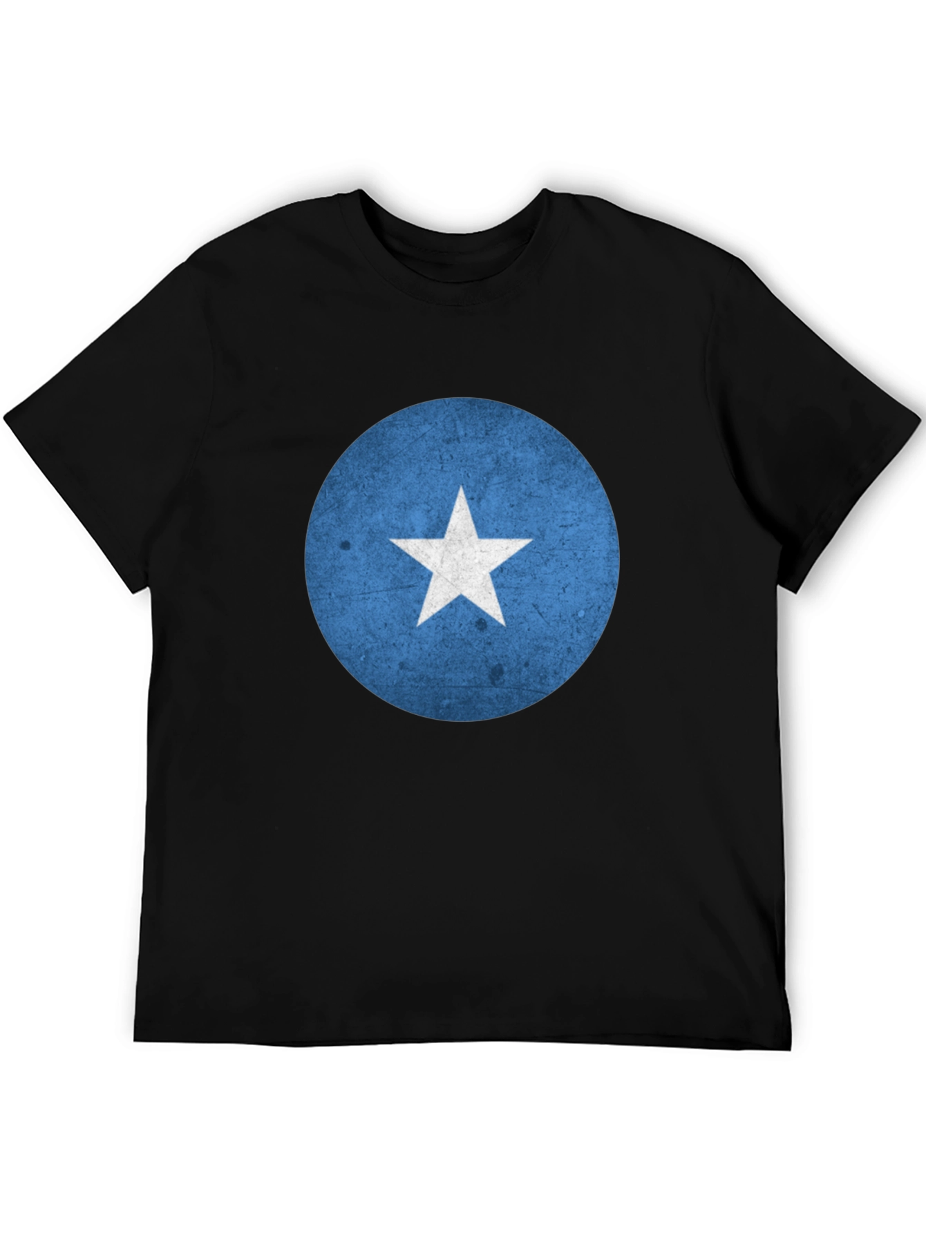 Somalia Flag Graphic Tee - Black Crew Neck T-Shirt
