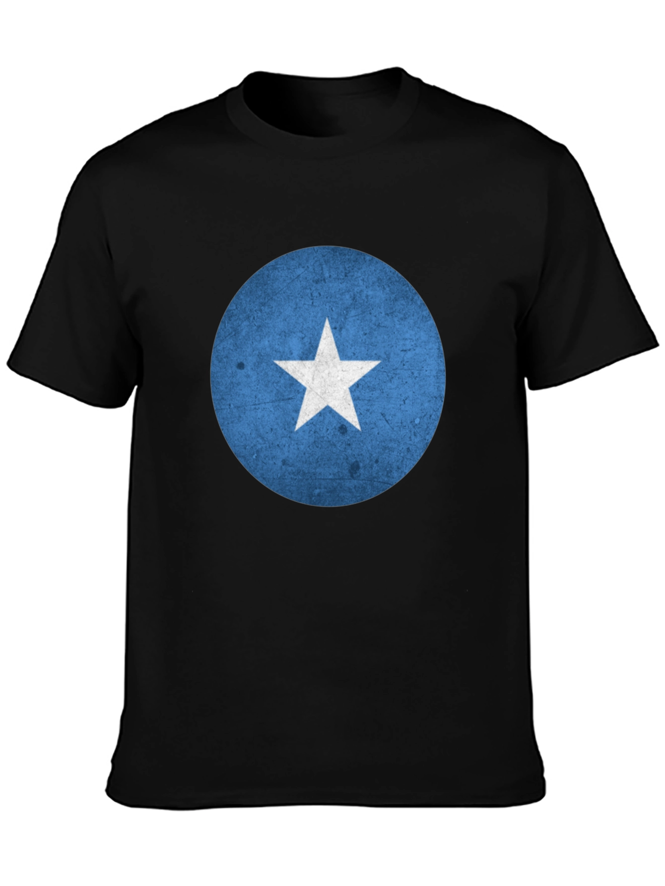 Somalia Flag Graphic Tee - Black Crew Neck T-Shirt
