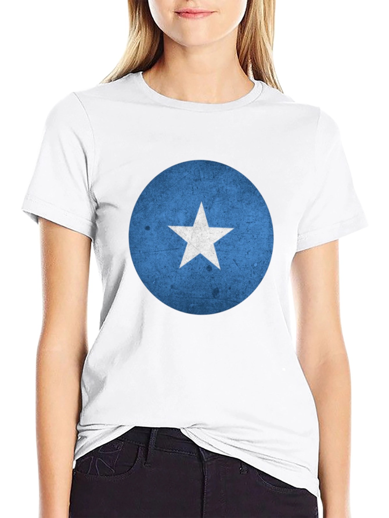 Somalia Flag Graphic Tee - Black Crew Neck T-Shirt