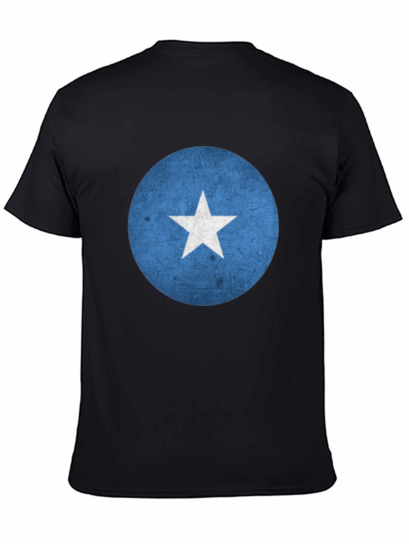 Somalia Flag Graphic Tee - Black Crew Neck T-Shirt