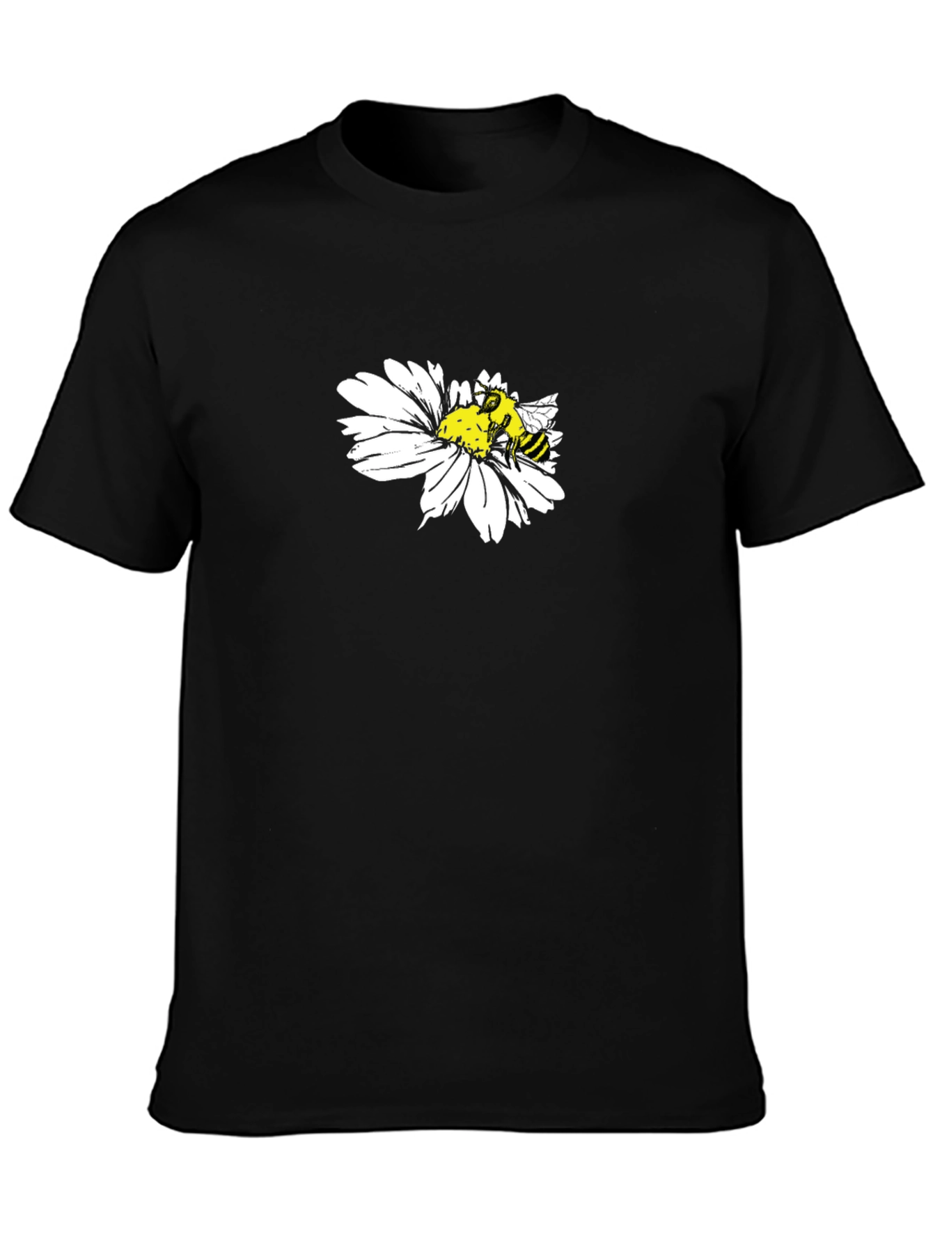 Bee on Daisy Graphic T-Shirt - Black