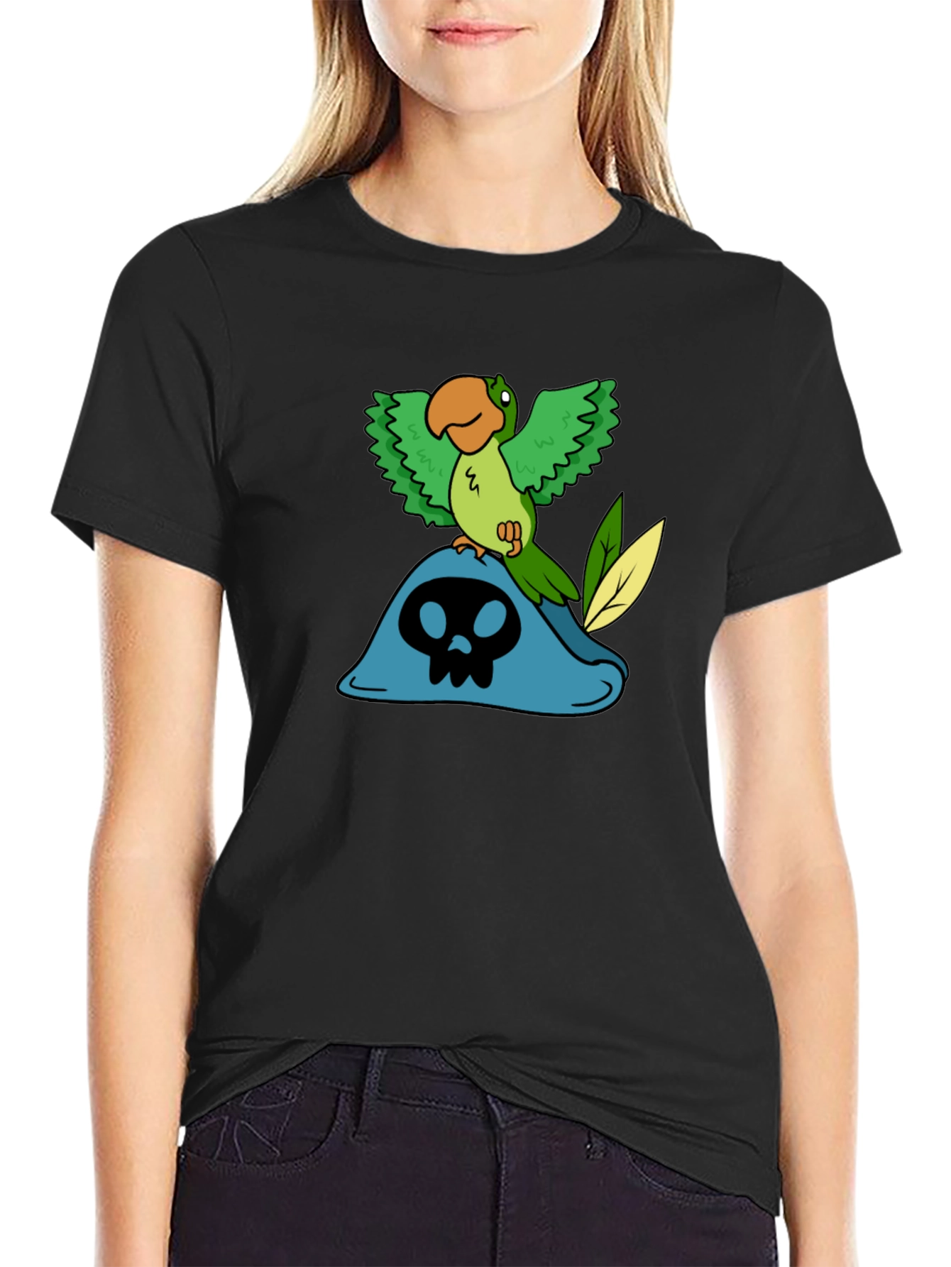 Pirate Parrot T-Shirt - Black Cotton Tee