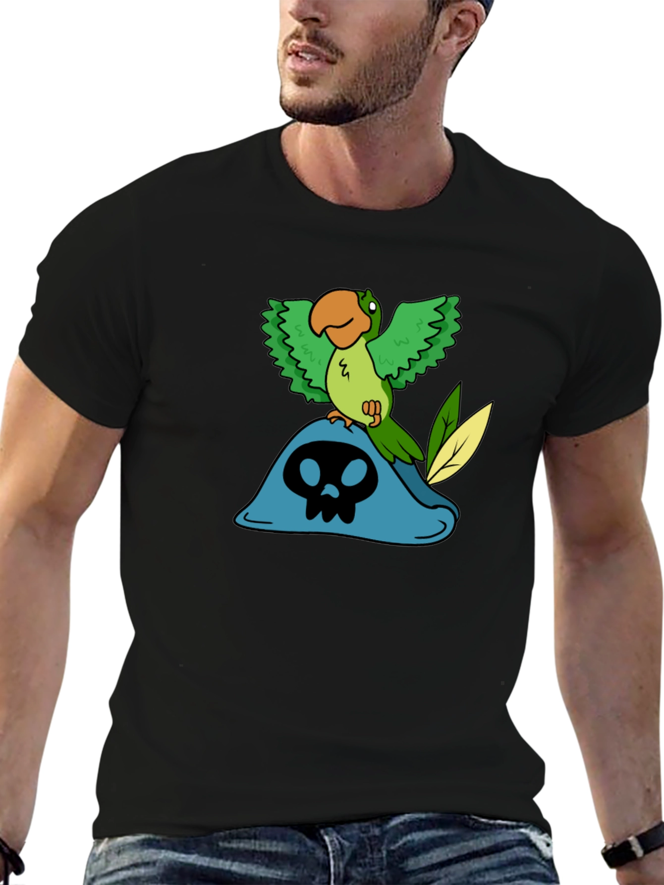 Pirate Parrot T-Shirt - Black Cotton Tee