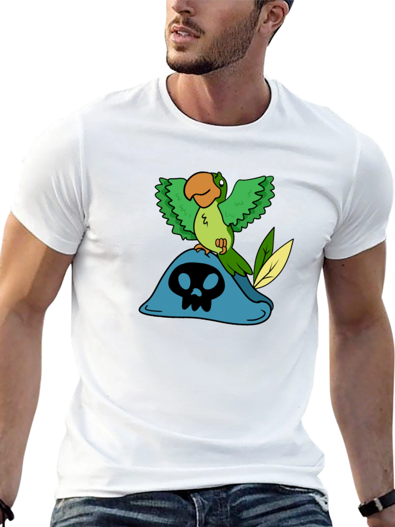 Pirate Parrot T-Shirt - Black Cotton Tee